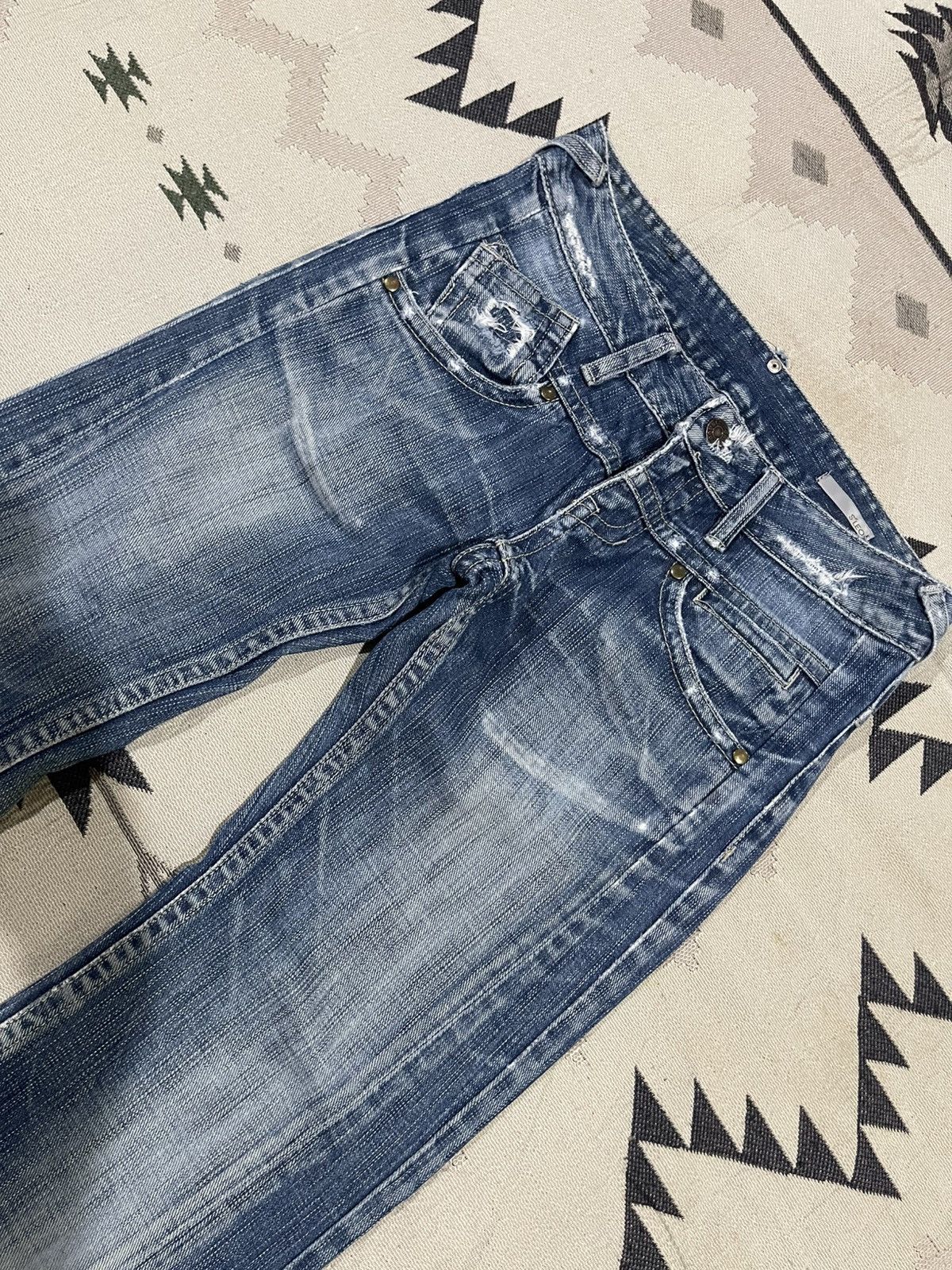 If Six Was Nine 2000s HYSTERIC GLAMOUR STYLE DISTRESSED FLARE DENIM JEANS Size 27" / US 4 / IT 40 - 6 Thumbnail