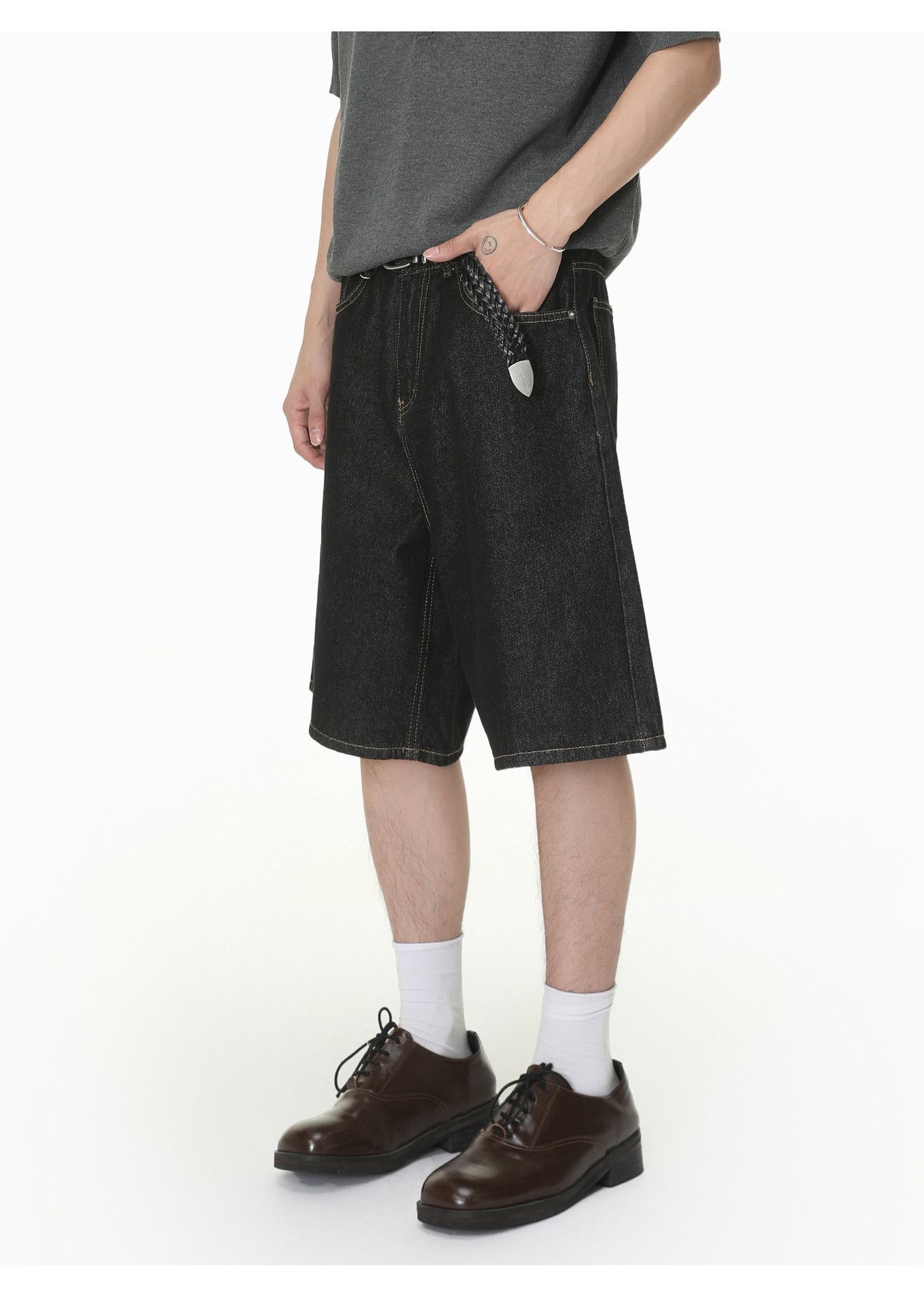 Jean Men's CleanFit Straight-Leg Washed Casual Denim Shorts Size US 32 / EU 48 - 3 Thumbnail
