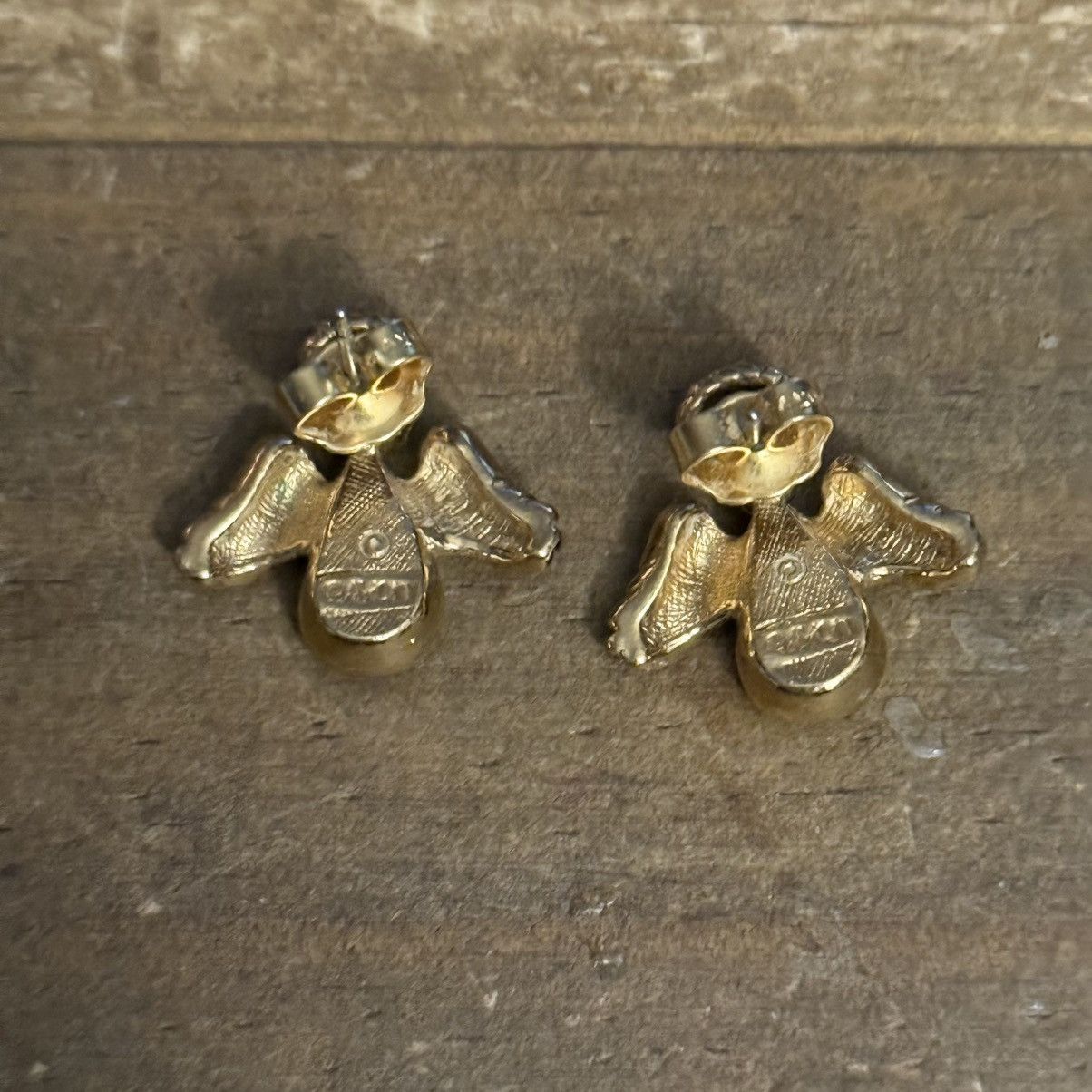 Vintage Vintage Avon gold tone rhinestone angel post earrings Size ONE SIZE - 2 Thumbnail