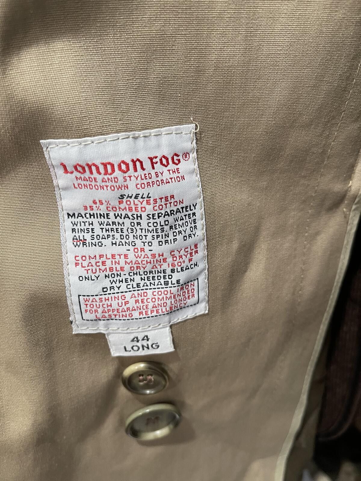 Unknown London London Fog Maincoats Trench Coat 44L Lined (removable) Tan Size US M / EU 48-50 / 2 - 6 Thumbnail