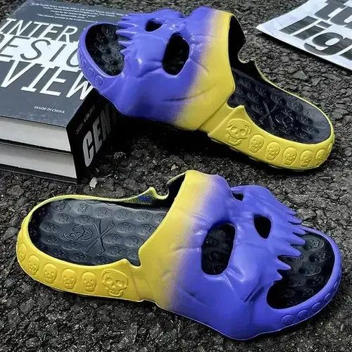 Designer Skull Monster Slippers. Size US 10 / EU 43 - 4 Thumbnail