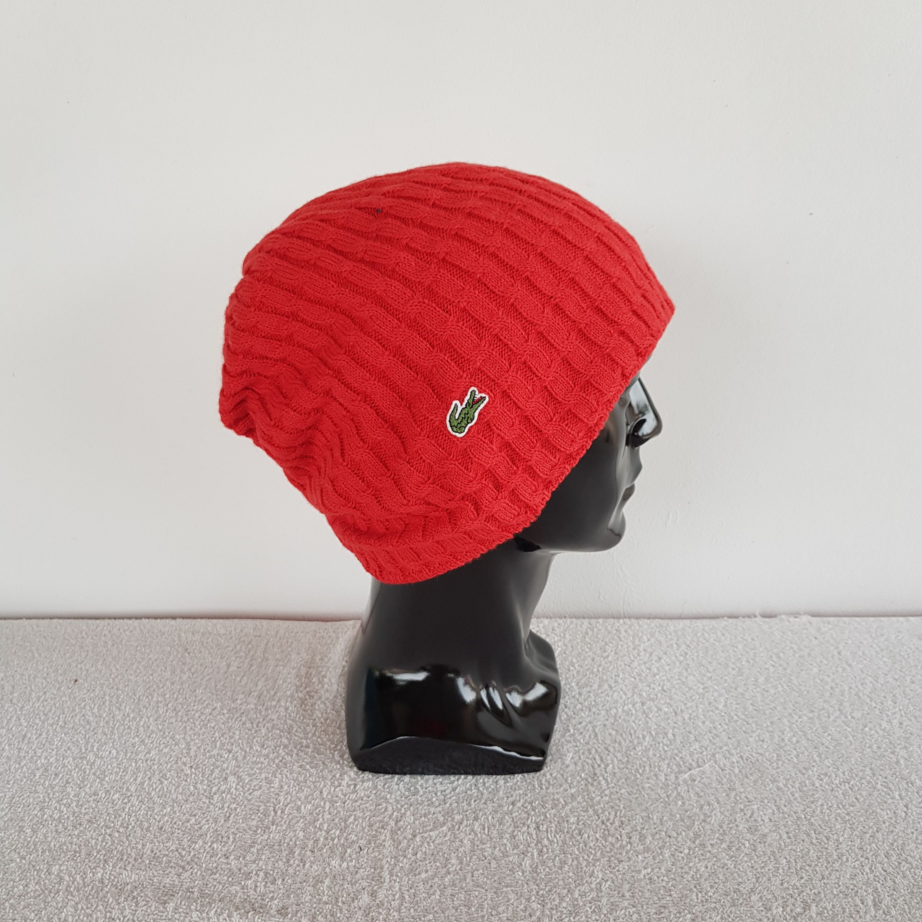 Lacoste Vintage Lacoste Beanie Ribbed Knit Snow Cap Hats. Size ONE SIZE - 3 Thumbnail