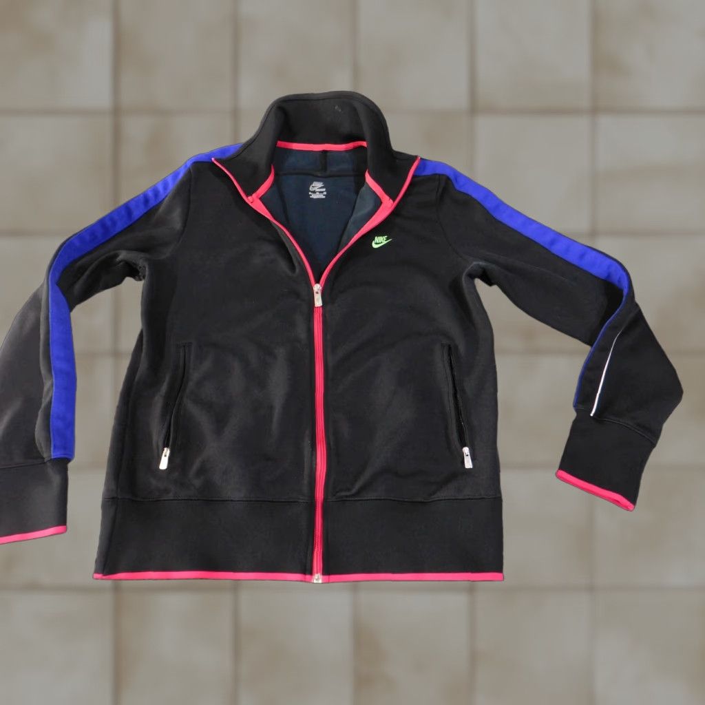 Nike Nike Sportswear Track Jacket Women XL Black Blue Pink Full Zip Swoosh 370397-011 Size XL / US 12-14 / IT 48-50 - 1 Thumbnail