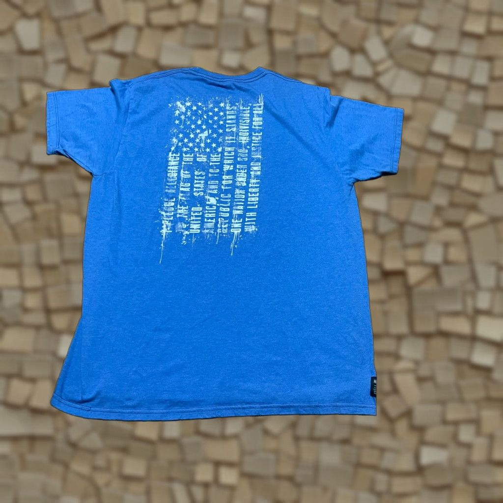 Vintage MFG Howitzer Patriot Shirt Mens Large White Print USA FLAG T-Shirt Short Sleeve Blue Graphic Print Size US L / EU 52-54 / 3 - 1 Thumbnail