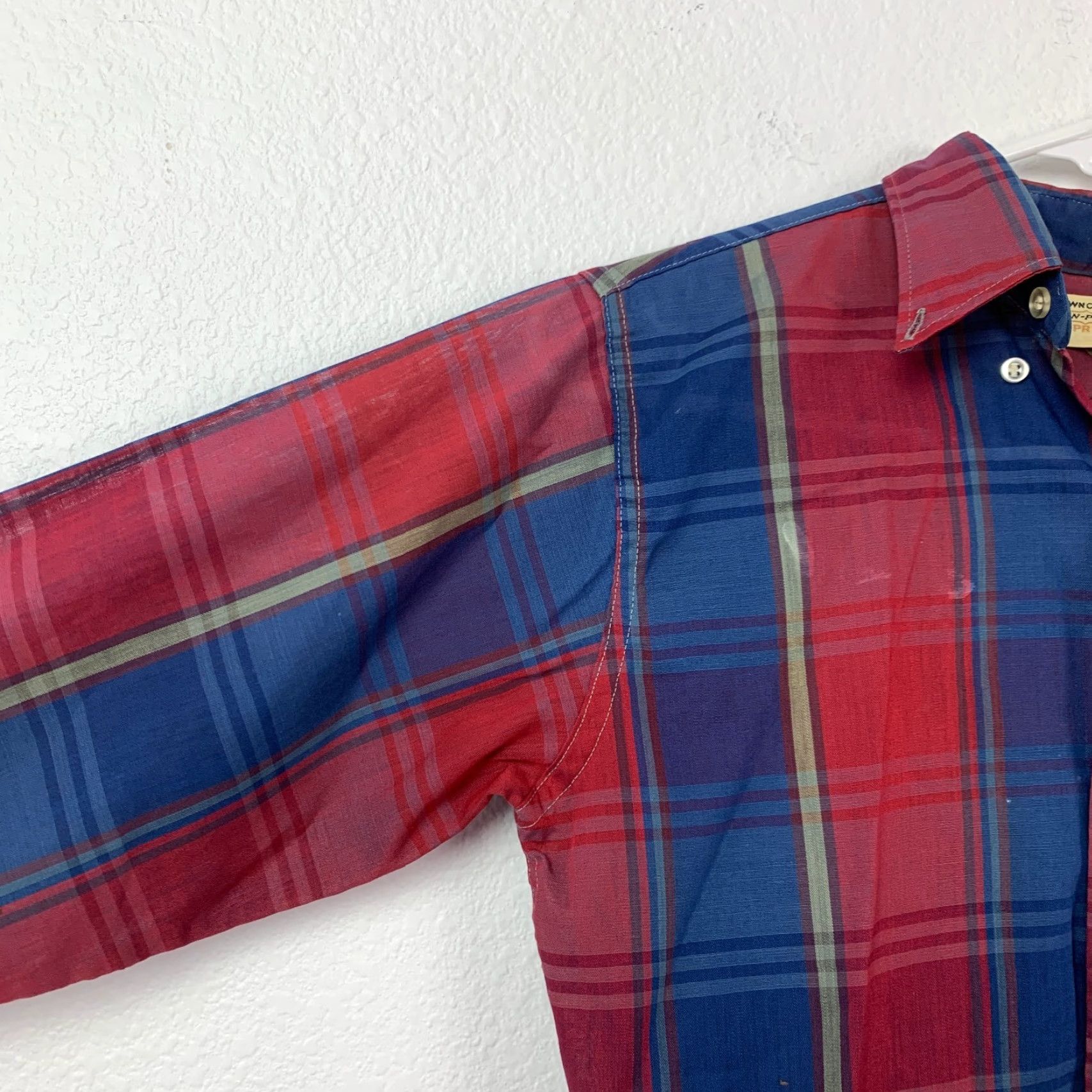 Penn VINTAGE Towncraft Penn Prest Prep Red Plaid Long Sleeve Button Shirt Boys 14 Size US S / EU 44-46 / 1 - 2 Thumbnail