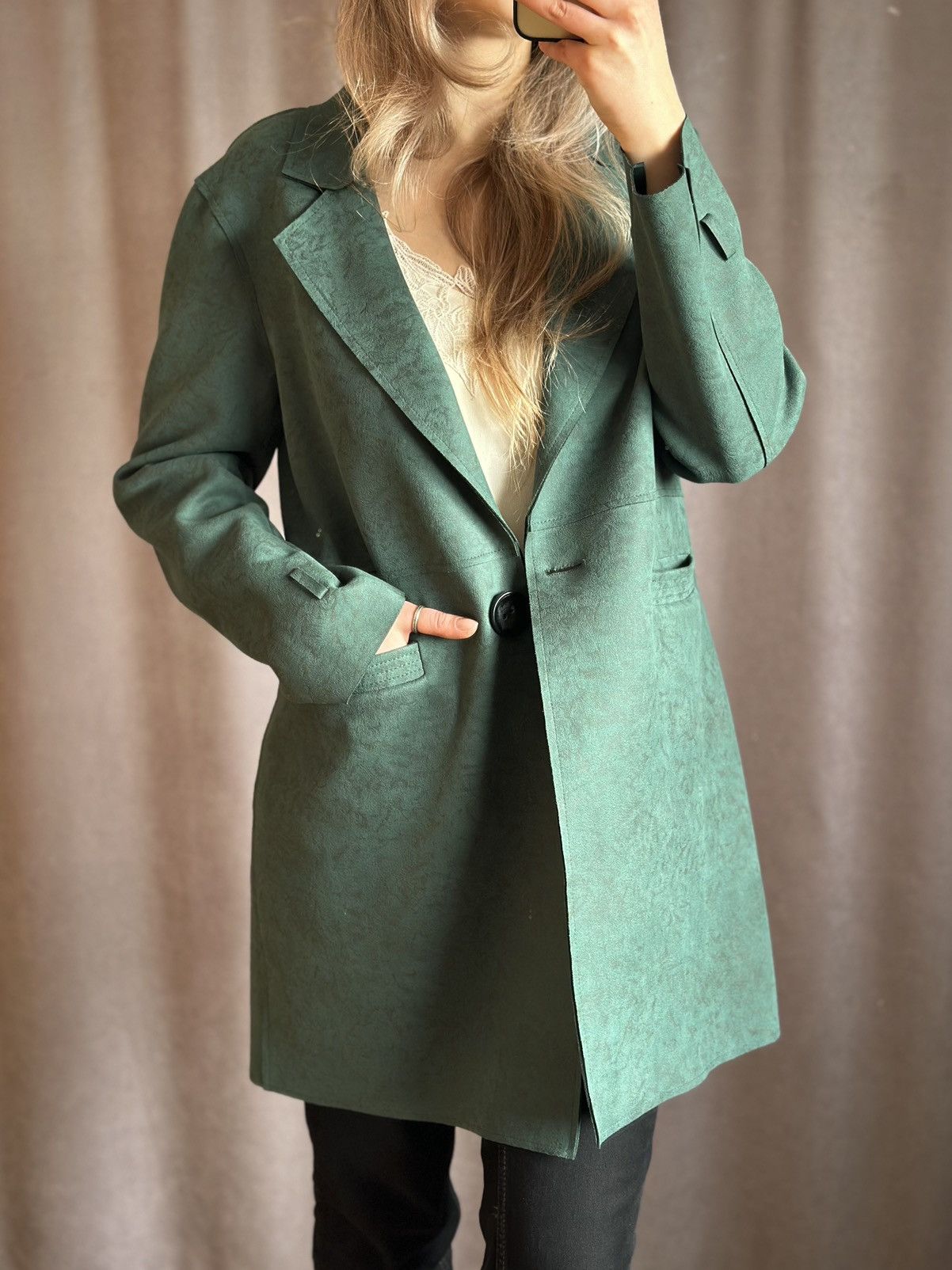 Max Mara MaxMara green minimalist coat classic Italy elegant fit Size M / US 6-8 / IT 42-44 - 1 Thumbnail
