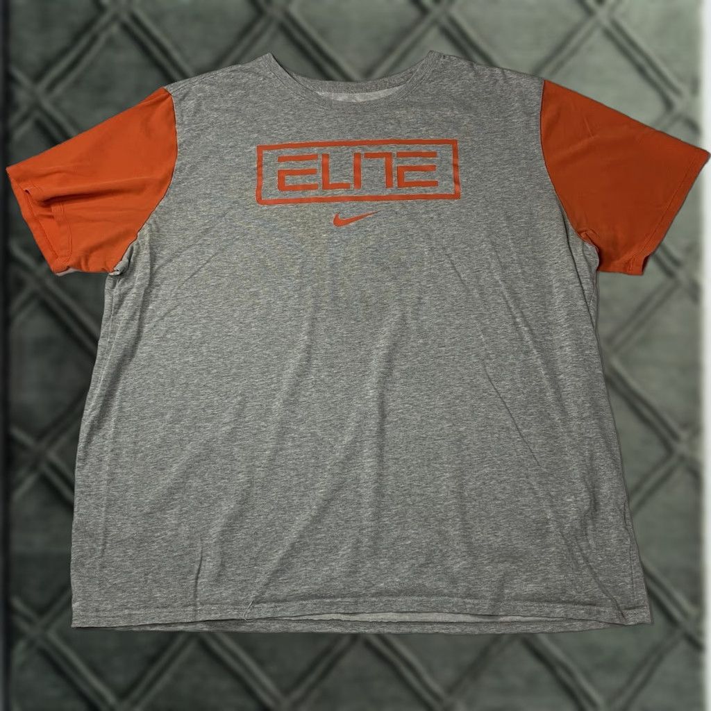 Nike VINTAGE Nike Elite Dri-Fit T-Shirt Tee Men’s Gray Orange Short Sleeve XXL TTG EEG Size US XXL / EU 58 / 5 - 1 Thumbnail