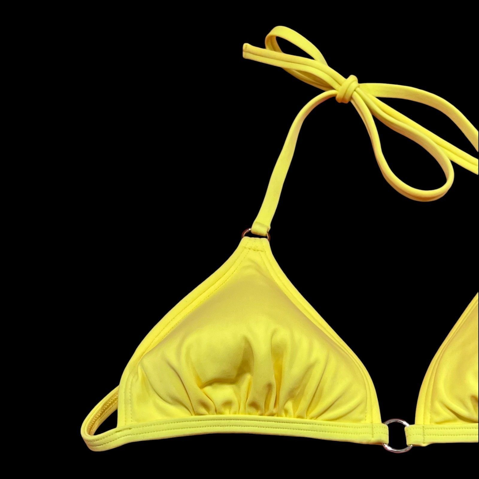 Other Shade & Shore - Women's Ring Front Triangle Bikini Top - Yel Size ONE SIZE - 11 Thumbnail