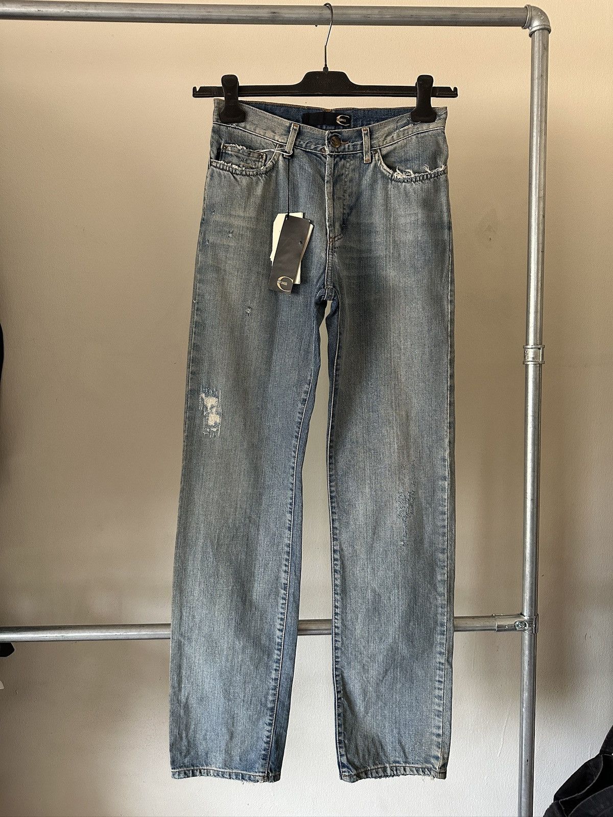 Roberto Cavalli 2000s Roberto Cavalli Washed Distressed Jeans Size US 27 - 1 Thumbnail