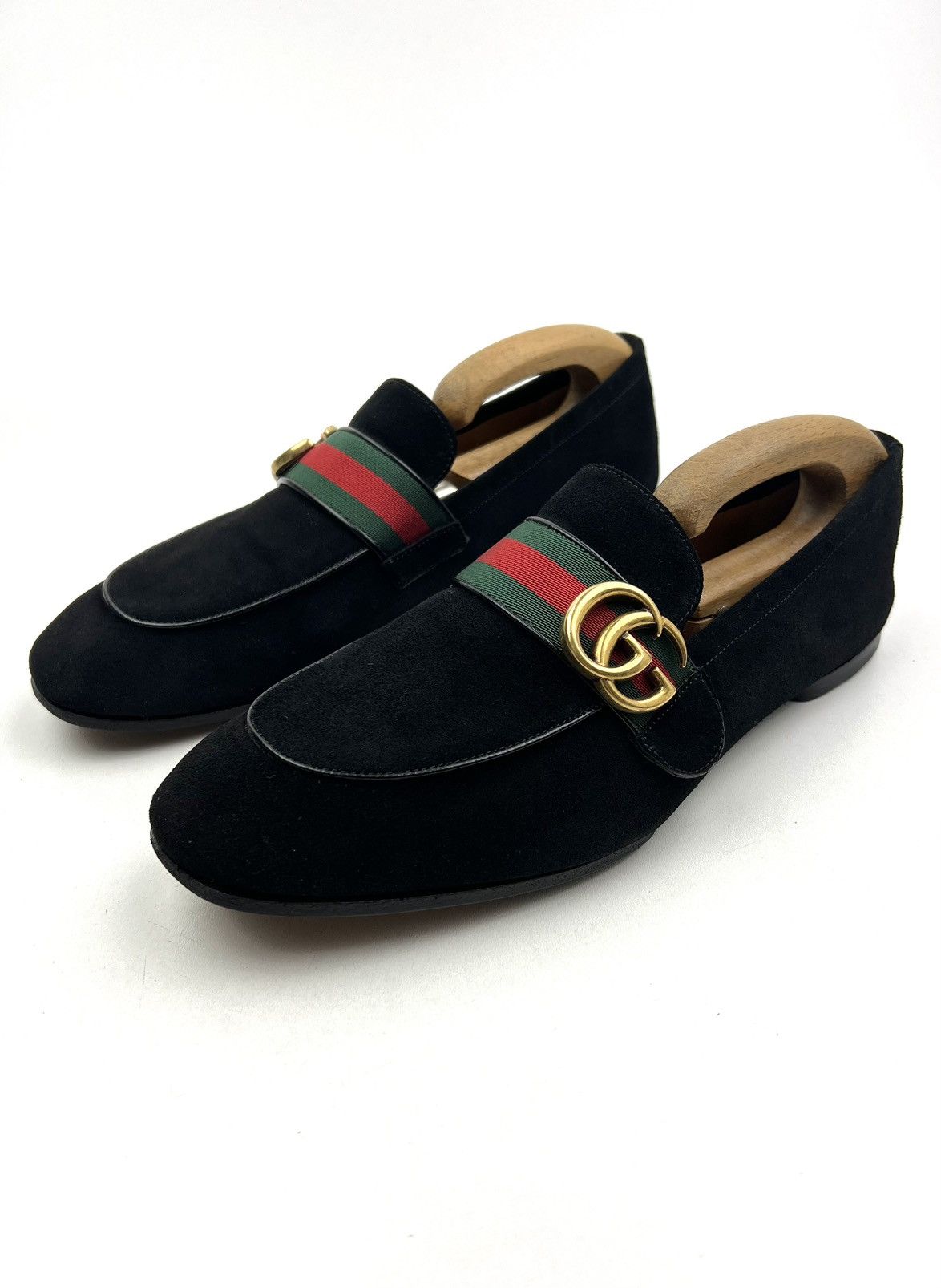 Gucci GUCCI Loafers Suede Shoes GG Buckle Web Stripe Black Men’s Size US 7.5 / EU 40-41 - 2 Thumbnail