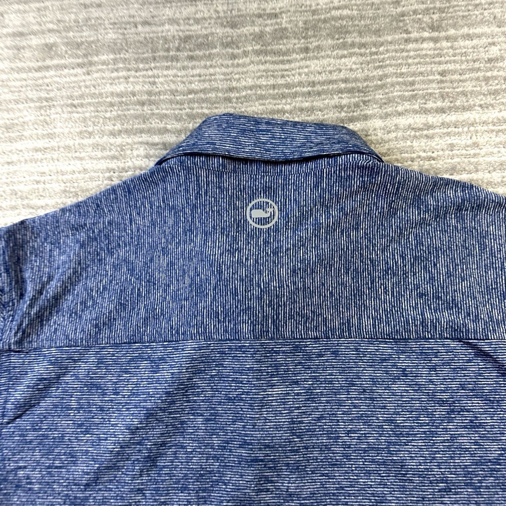 Vineyard Vines Vineyard Vines Polo Shirt Mens M Blue Striped Performance Stretch Golf Regular Short Sleeve Shirt Size US M / EU 48-50 / 2 - 5 Thumbnail