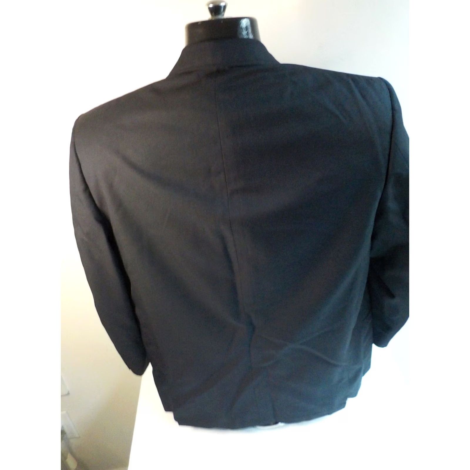 Vintage VTG Unlabeled Mens Double Breasted Blazer Black SZ 44R Size 44R - 4 Thumbnail