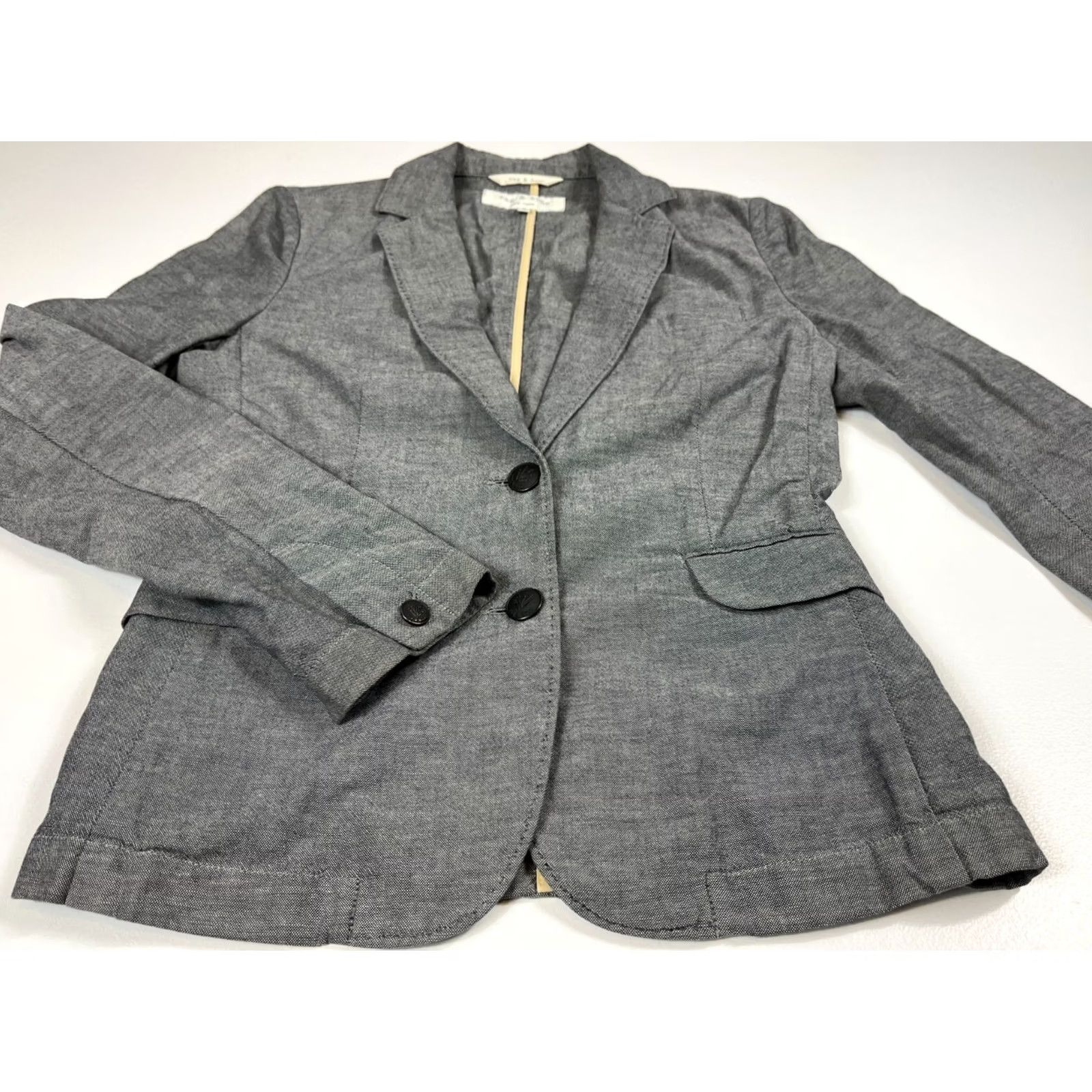 Rag & Bone VINTAGE rag & bone Blazer Jacket Women’s 4 Gray Cotton Button Long Sleeve Mid-Length Casual, Business, City, Classic, Designer Womens Size S / US 4 / IT 40 - 4 Thumbnail