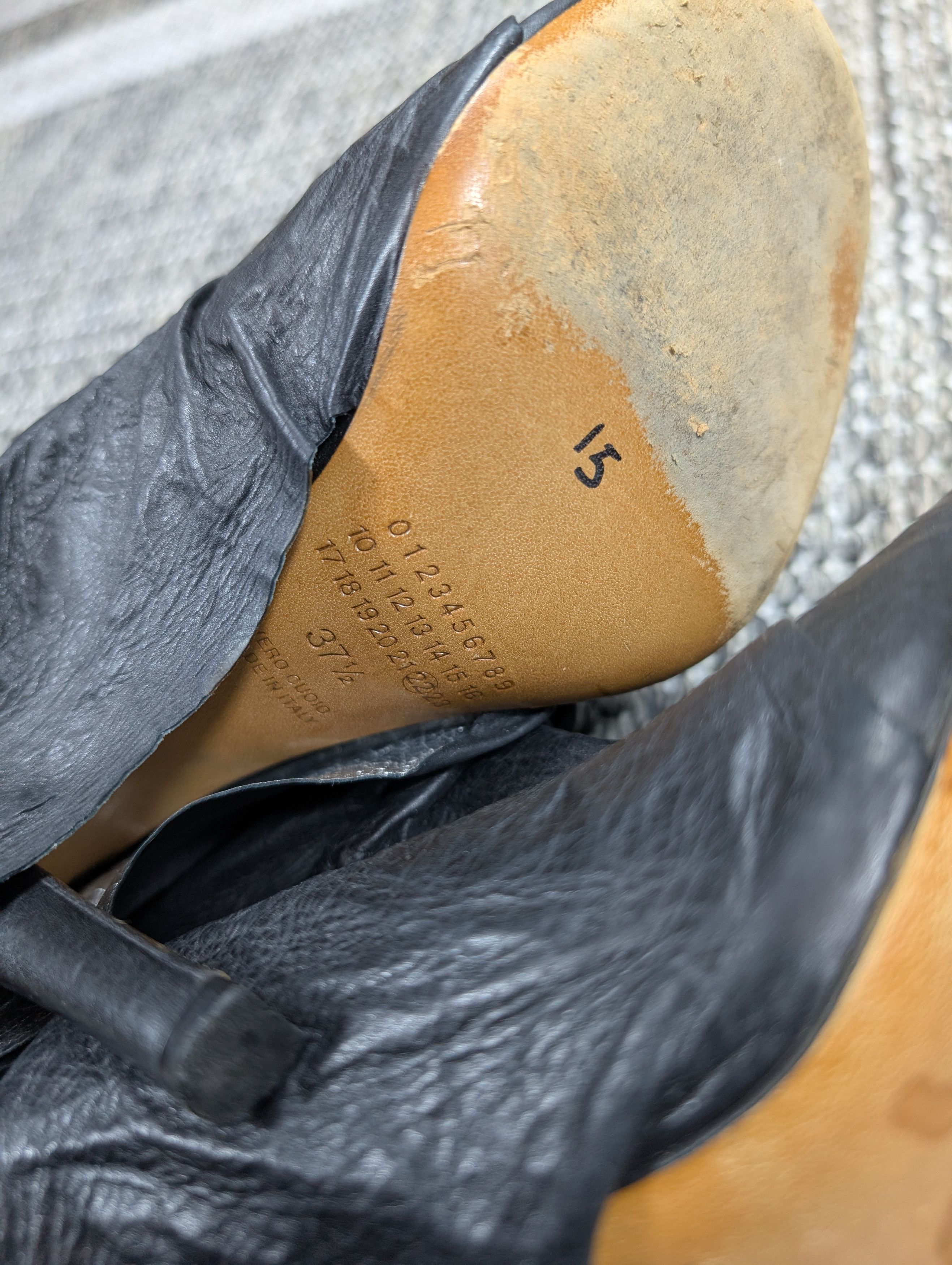 Maison Margiela Maison Margiela Paper Bag Crinkled Leather Open Toe Heels Size US 7.5 / IT 37.5 - 6 Thumbnail