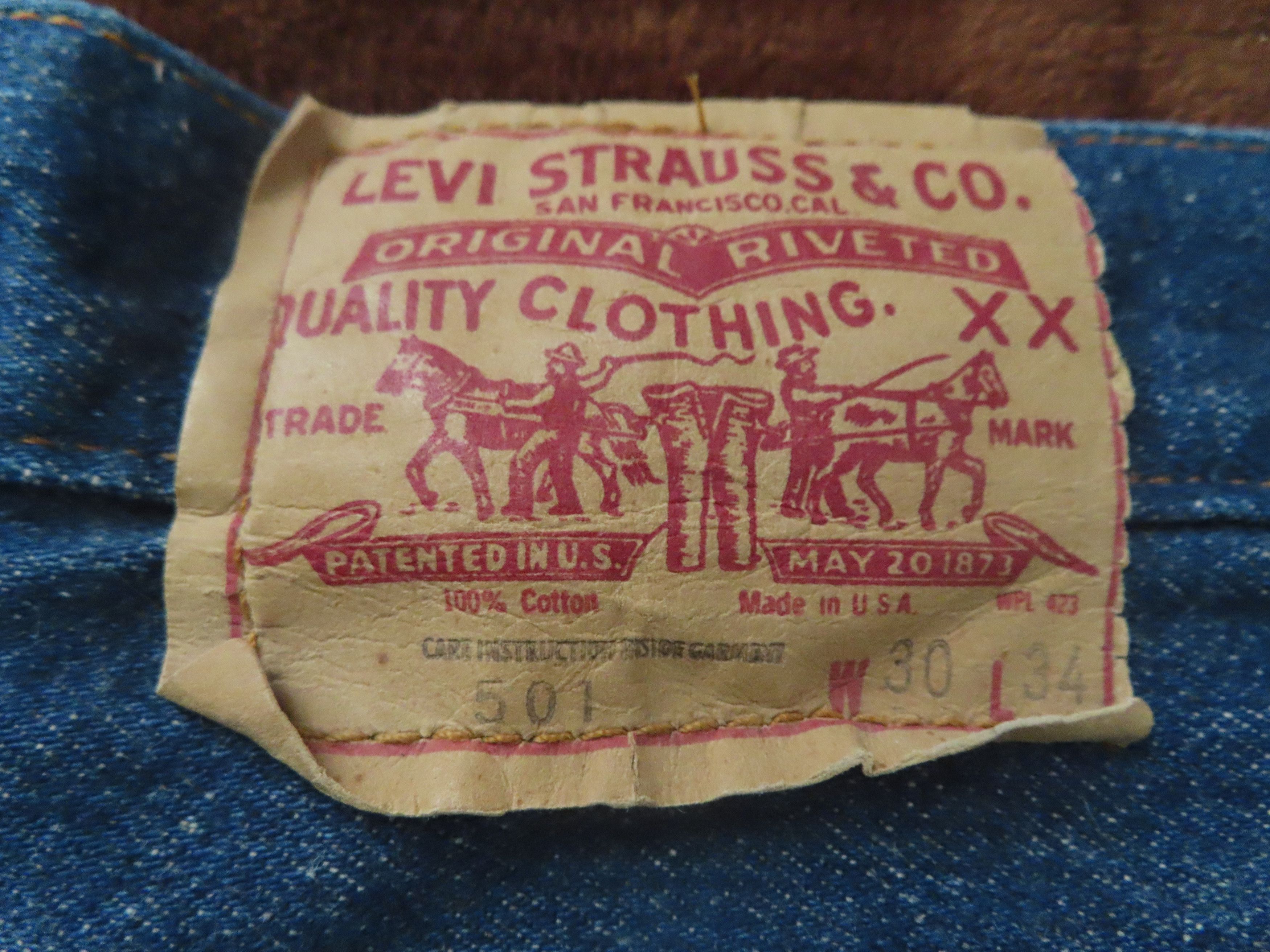 Levi's × Vintage VTG 80s Men's Levi's 501 Blue Denim Button Fly Jeans Size US 30 / EU 46 - 7 Thumbnail