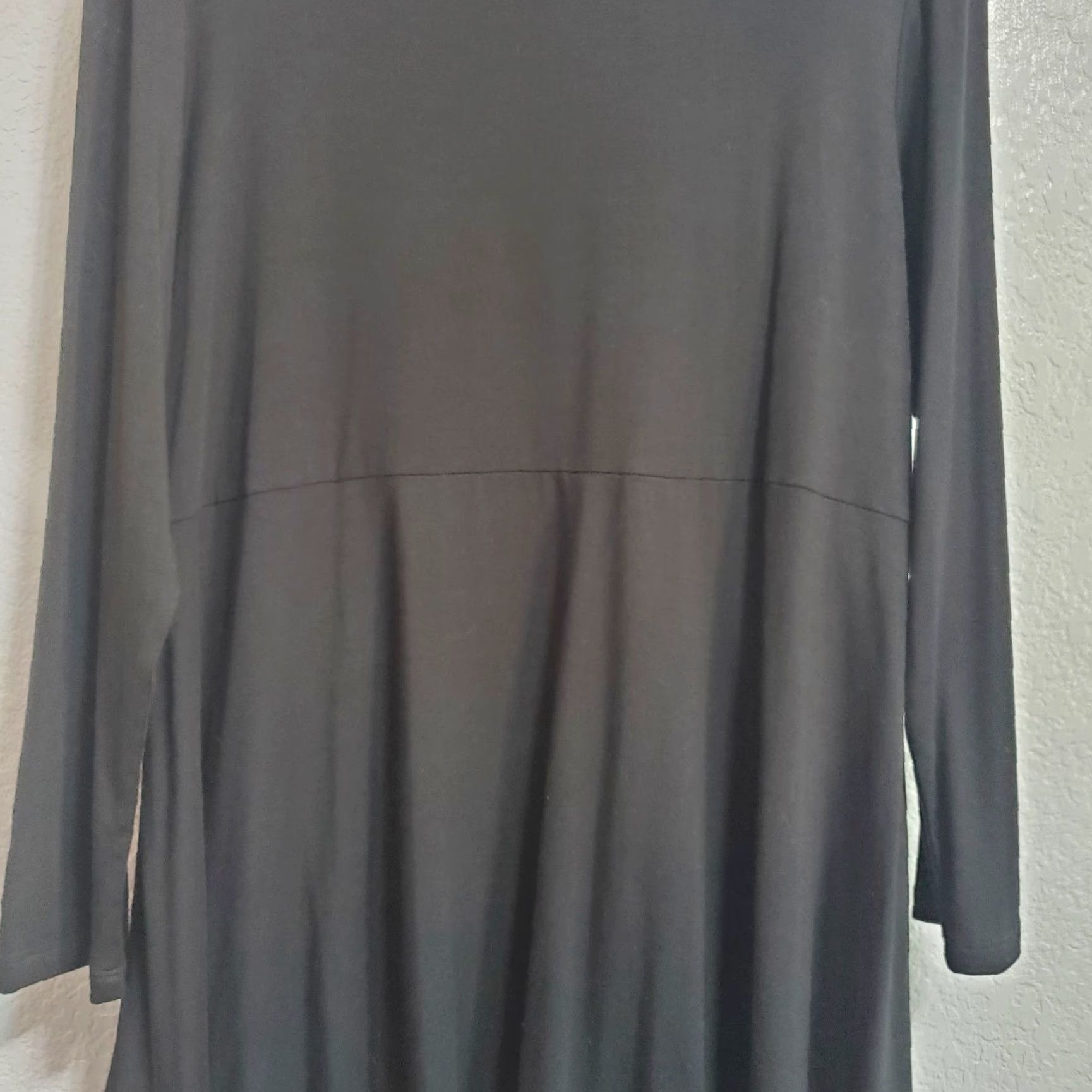 Vintage Sun Kim Tunic Top Women M Black Asymmetrical Bubble Hem Stretch Lagenlook USA Size M / US 6-8 / IT 42-44 - 7 Thumbnail