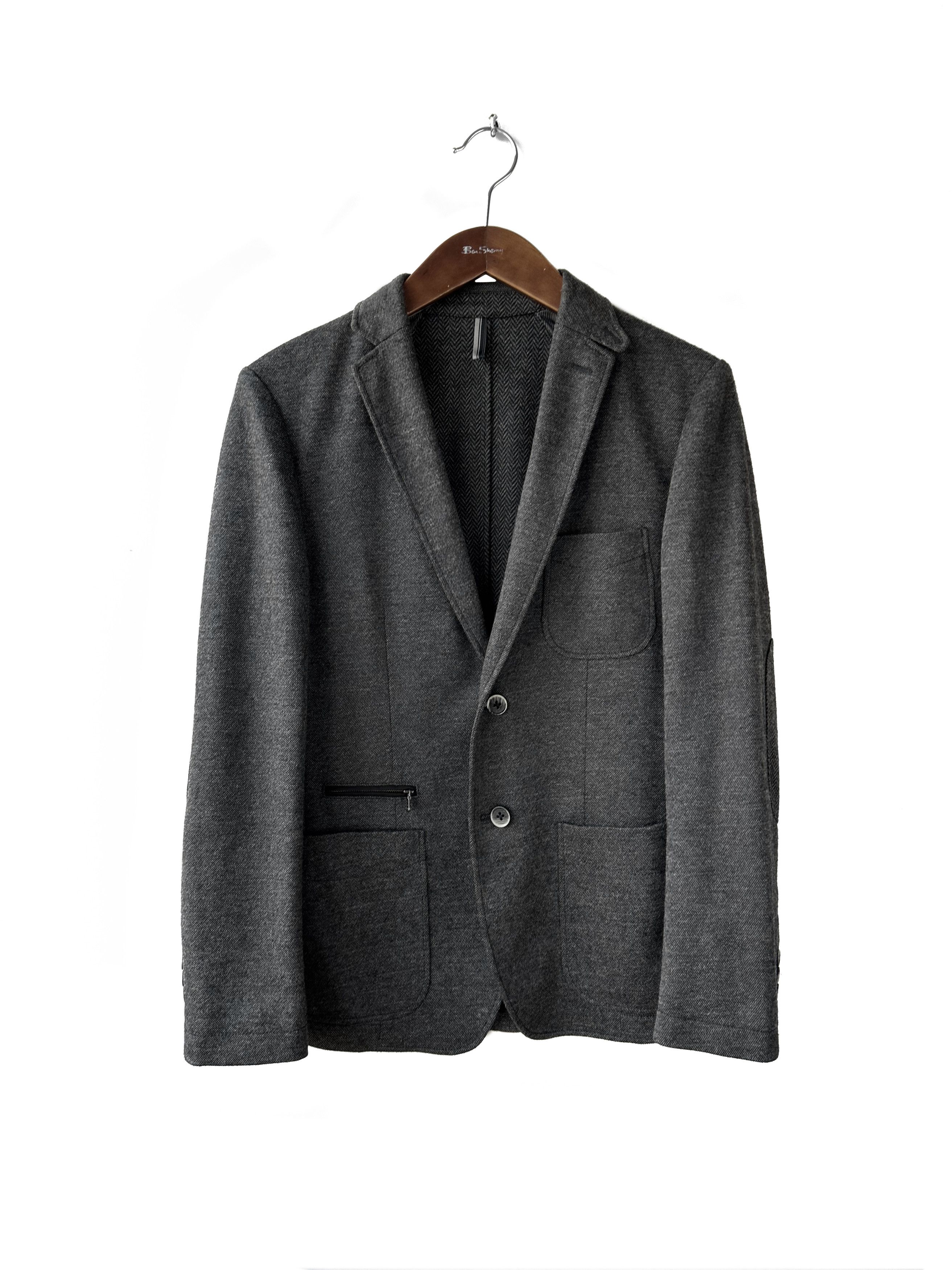 Hugo × Hugo Boss Hugo Boss grey melange wool blazer Size 46R - 1 Thumbnail