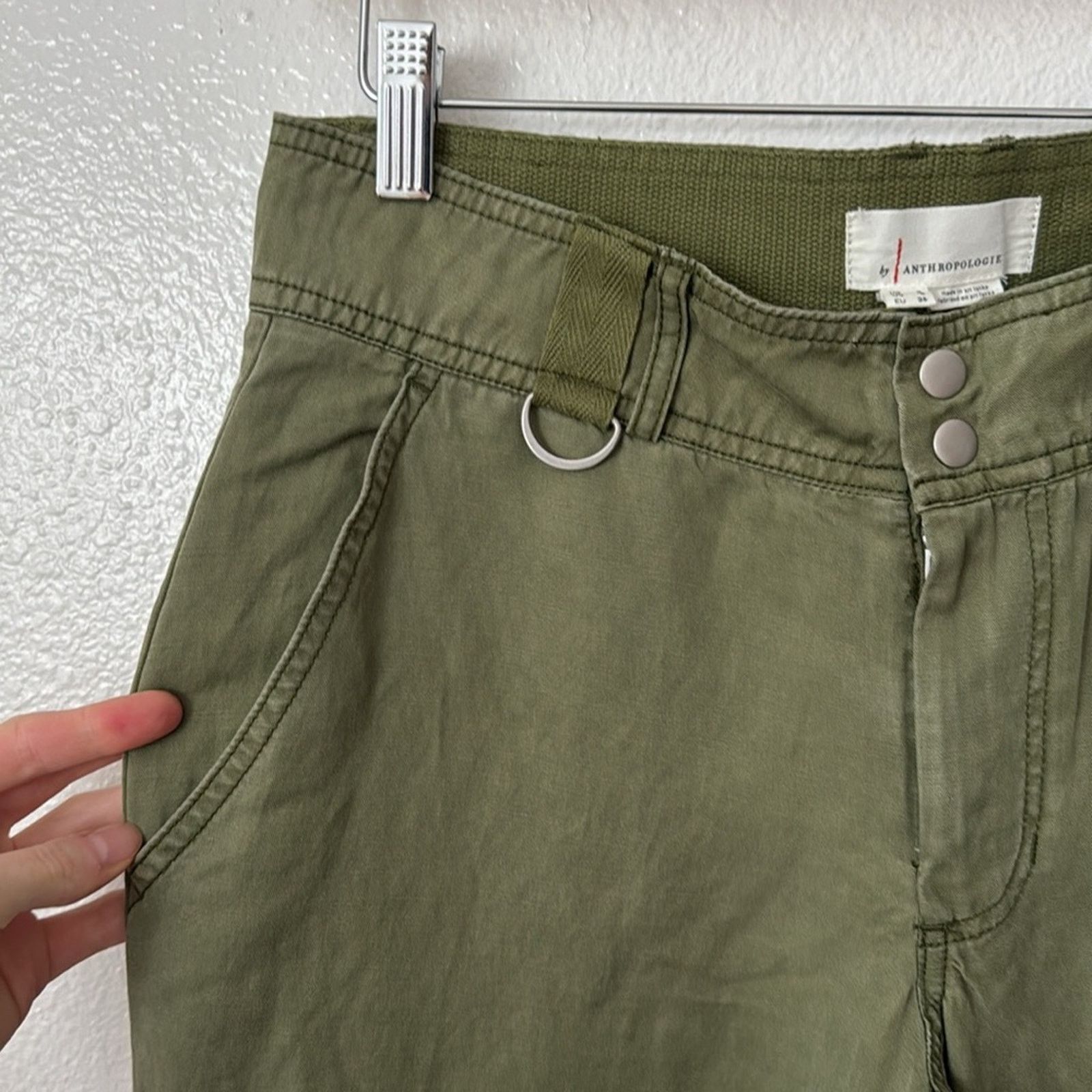 Anthropologie NWT Anthropologie 4 Utility Army Green Cargo Pants Size 27" / US 4 / IT 40 - 5 Thumbnail