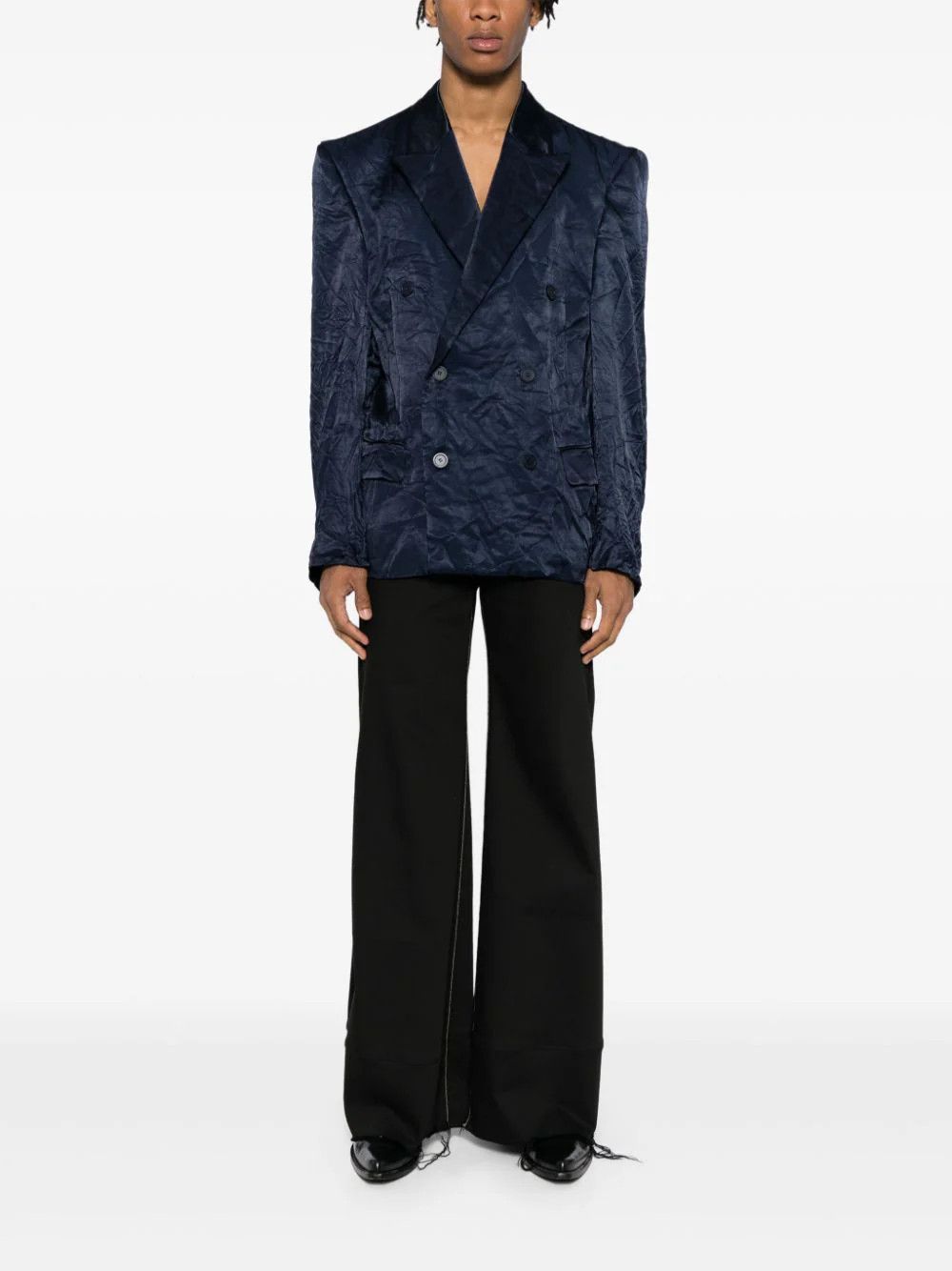 Balenciaga o1srvl11e1124 Dup / Steroid DB Jacket in Navy Size US L / EU 52-54 / 3 - 2 Thumbnail