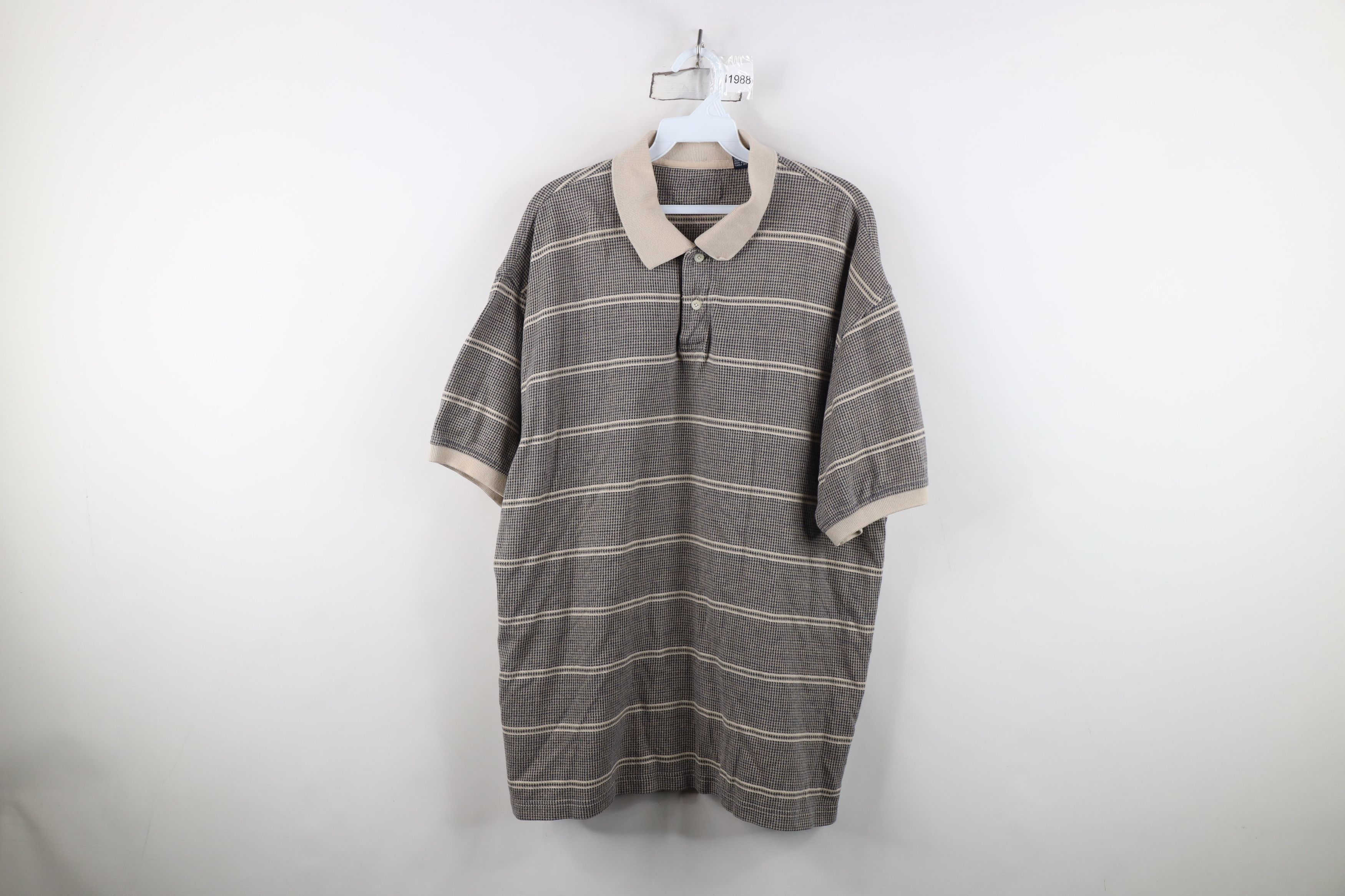 Vintage Vintage 90s Y2K Streetwear Houndstooth Knit Golf Polo Shirt Size US XL / EU 56 / 4 - 1 Thumbnail