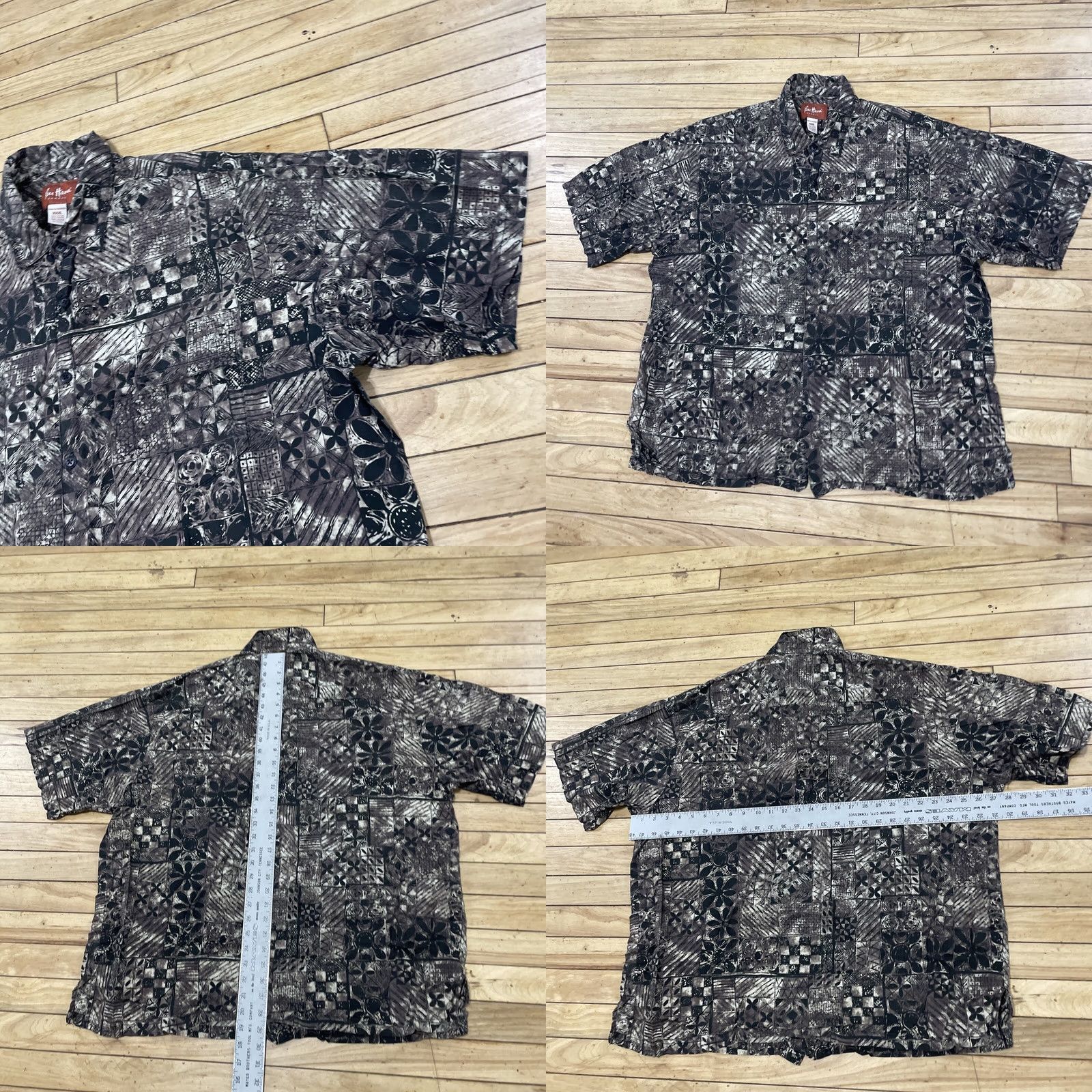 Vintage Pau Hana Hawaiian Shirt Men XXXL Brown Tribal Floral Plaid Camp Short Sleeve 3XL Size US XXL / EU 58 / 5 - 10 Thumbnail