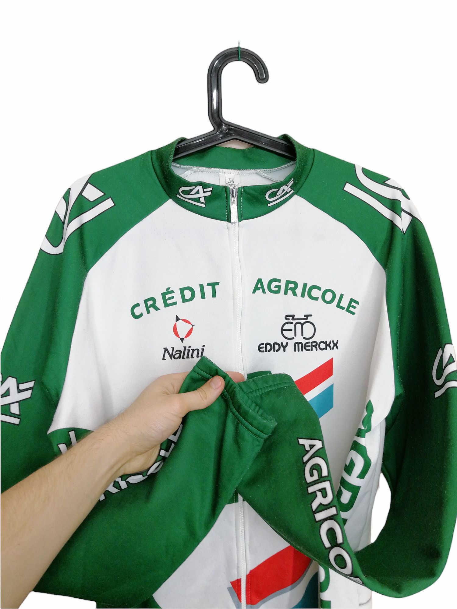 Vintage Vintage Nalini Cycling Jersey Eddy Merckx Credit Agricole LS Size US XL / EU 56 / 4 - 8 Thumbnail