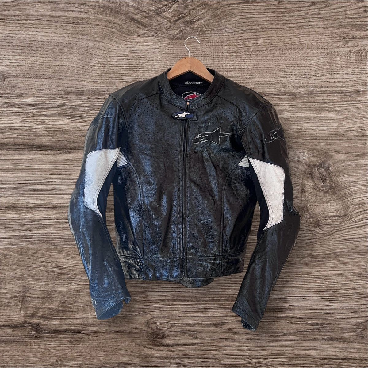 Alpinestars Alpinestars Moto Leather Jacket (Blue/Black/Grey