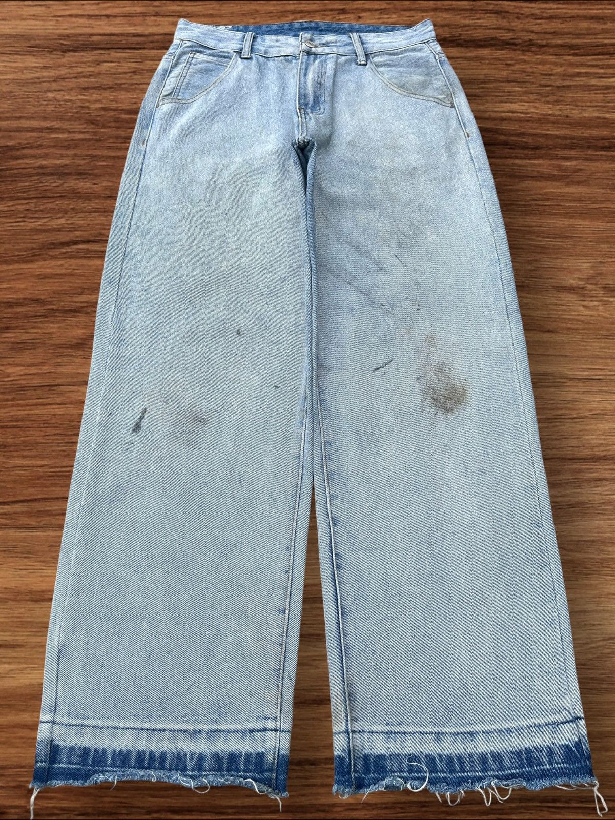 Japanese Brand × Vintage Vintage Japanese Brand High Waist Frayed Leg Baggy Jeans Size US 30 / EU 46 - 1 Thumbnail