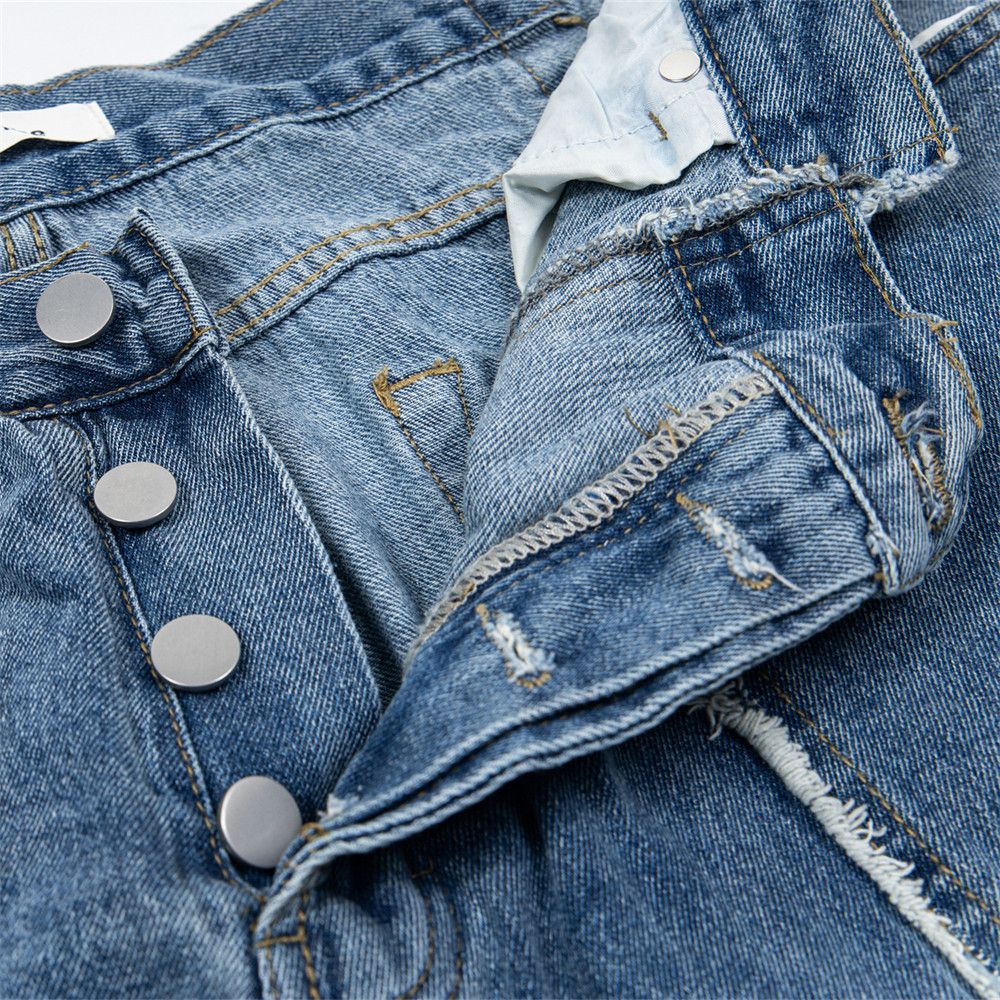 Japanese Brand × Jean Men's trendy raw edge stitching gradient washed jeans Size US 32 / EU 48 - 3 Thumbnail