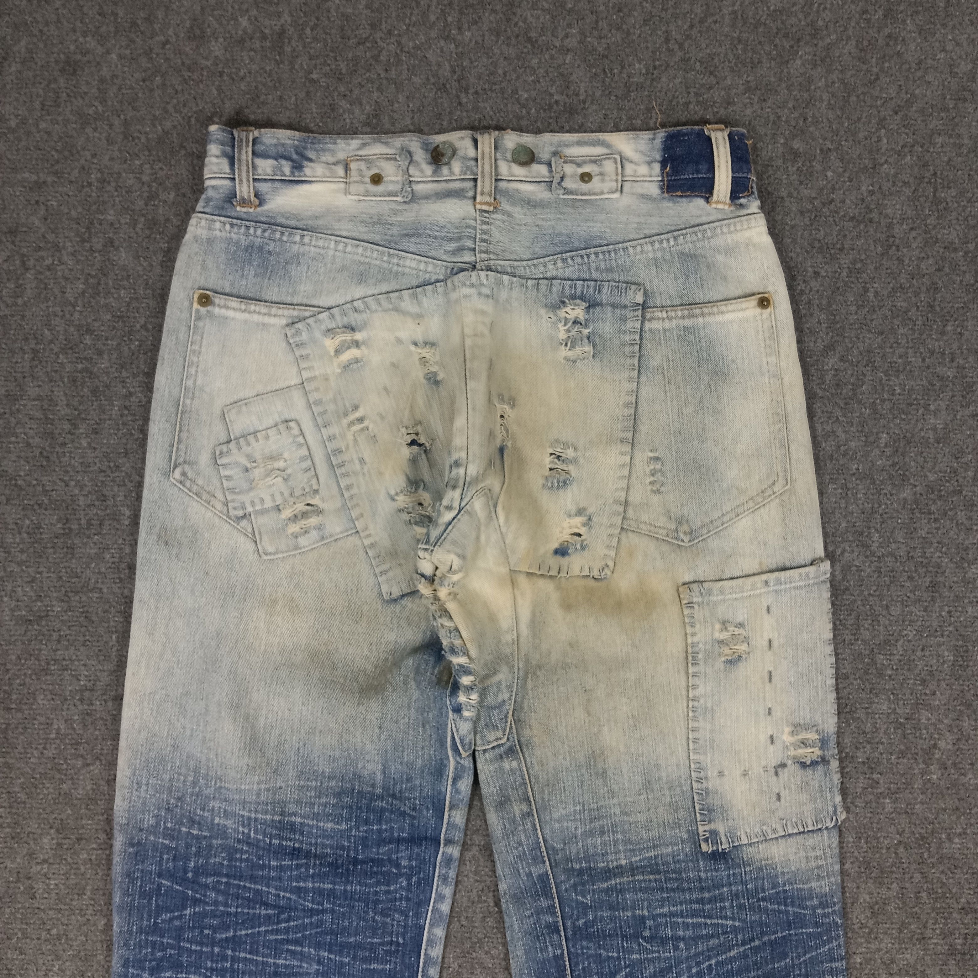 Vintage Satisfy Private Brand Distressed Patches Denim Jean Size US 30 / EU 46 - 7 Thumbnail