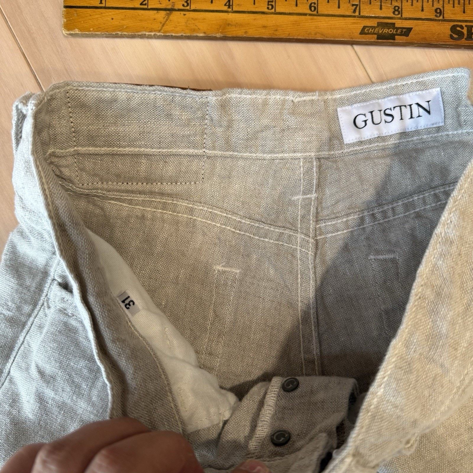 Gustin Gustin Rustic Slub Linen Pants 28 Light Beige Lightweight Size US 28 / EU 44 - 7 Thumbnail