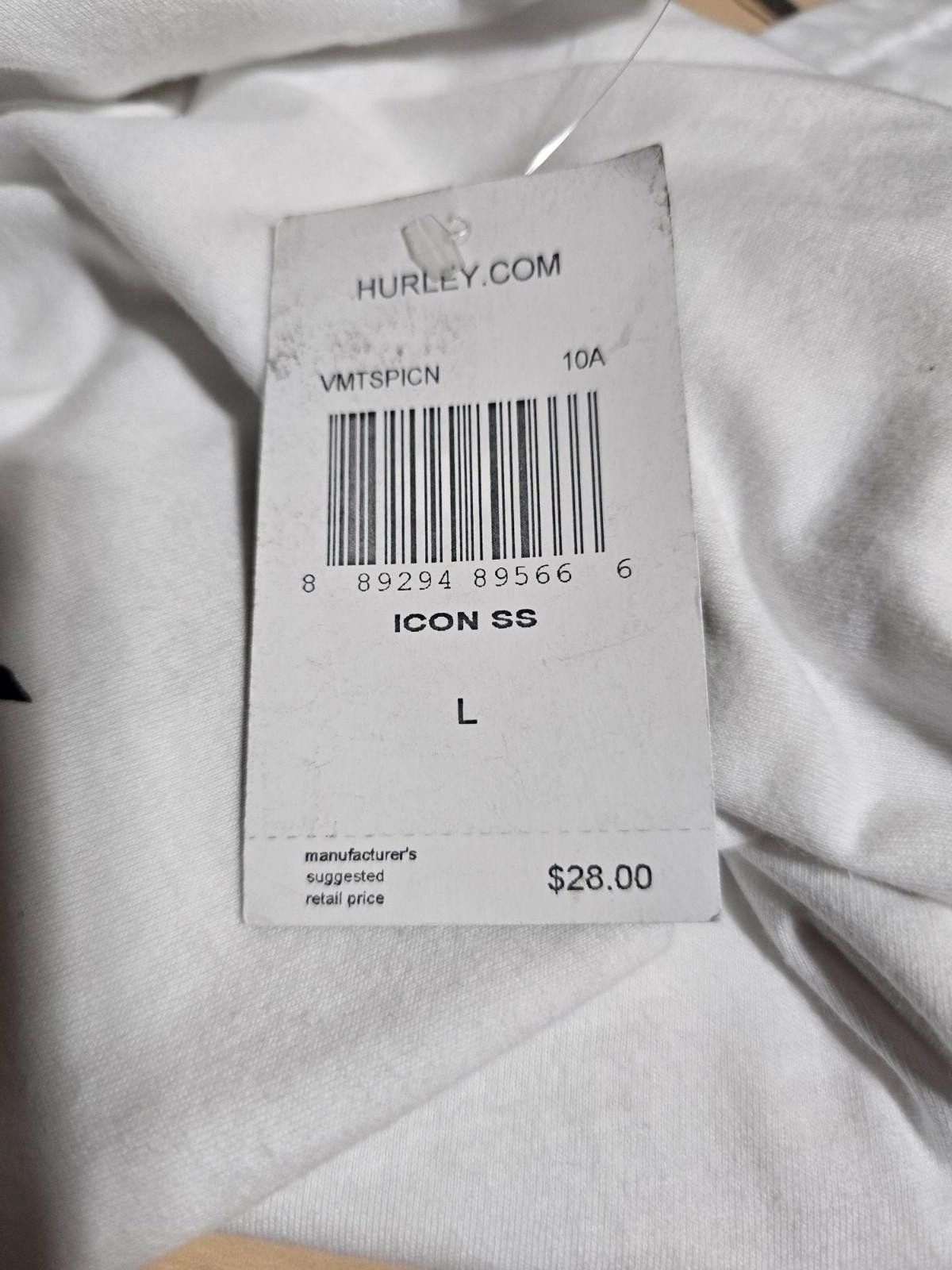 Hurley Hurley White T-Shirt 100% Cotton Men's Size Large Size US L / EU 52-54 / 3 - 4 Thumbnail