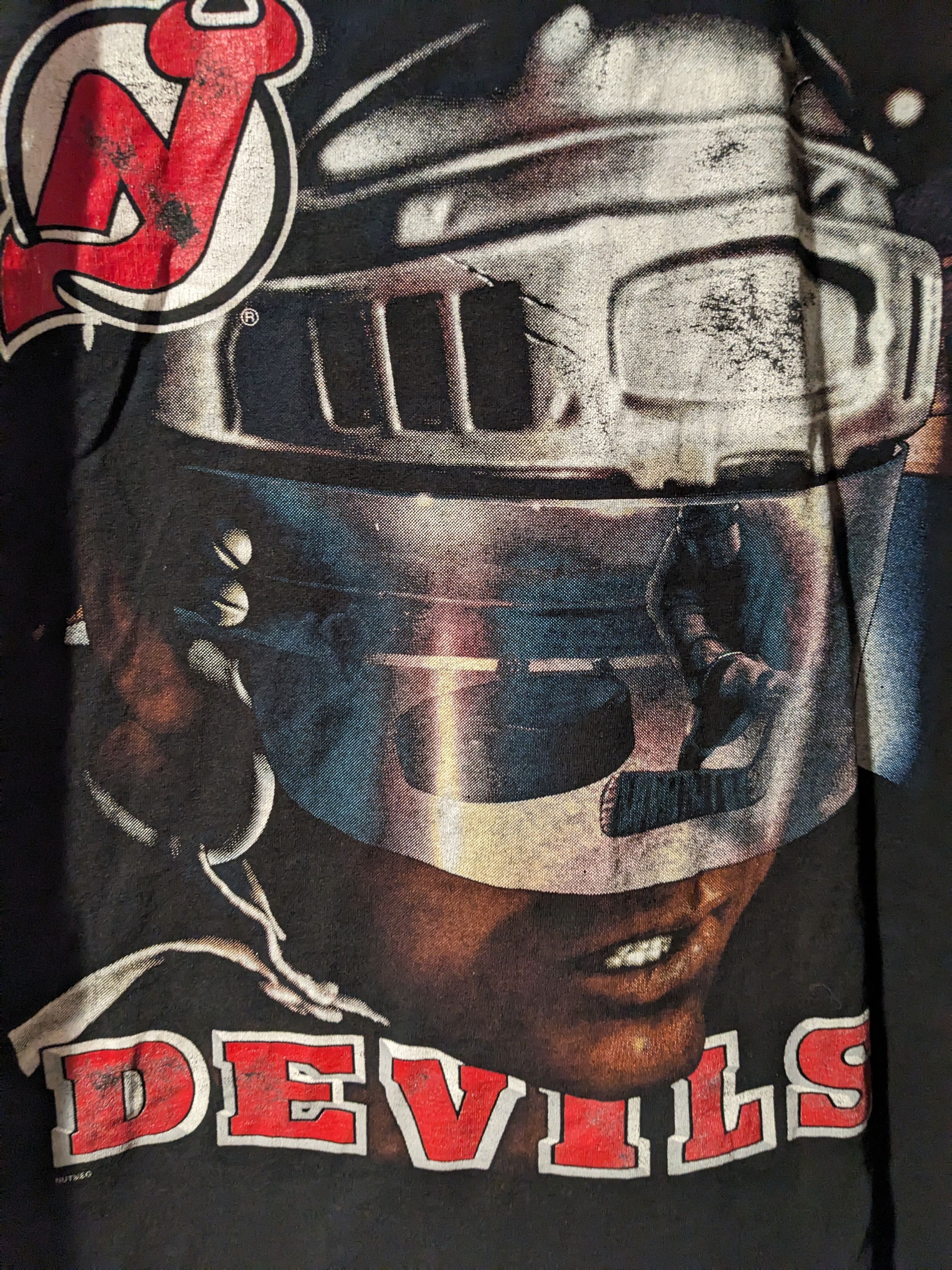 NHL × Vintage Vintage 90s Jersey Devils NHL Hockey Sports Lee T-Shirt Size US XL / EU 56 / 4 - 2 Thumbnail