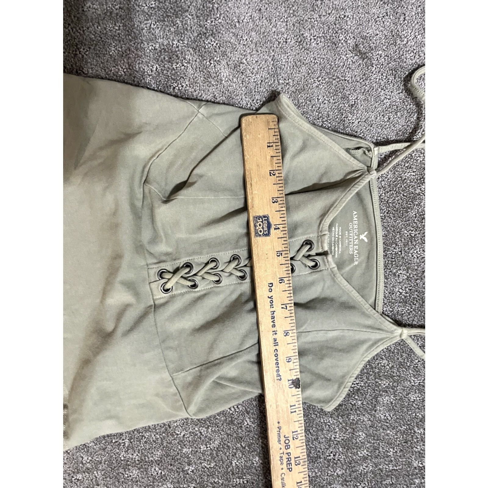 American Eagle Outfitters American Eagle Outfitters Women's Camisole Medium Green Tie Front Sleeveless Bohemian Tank Size ONE SIZE - 4 Thumbnail