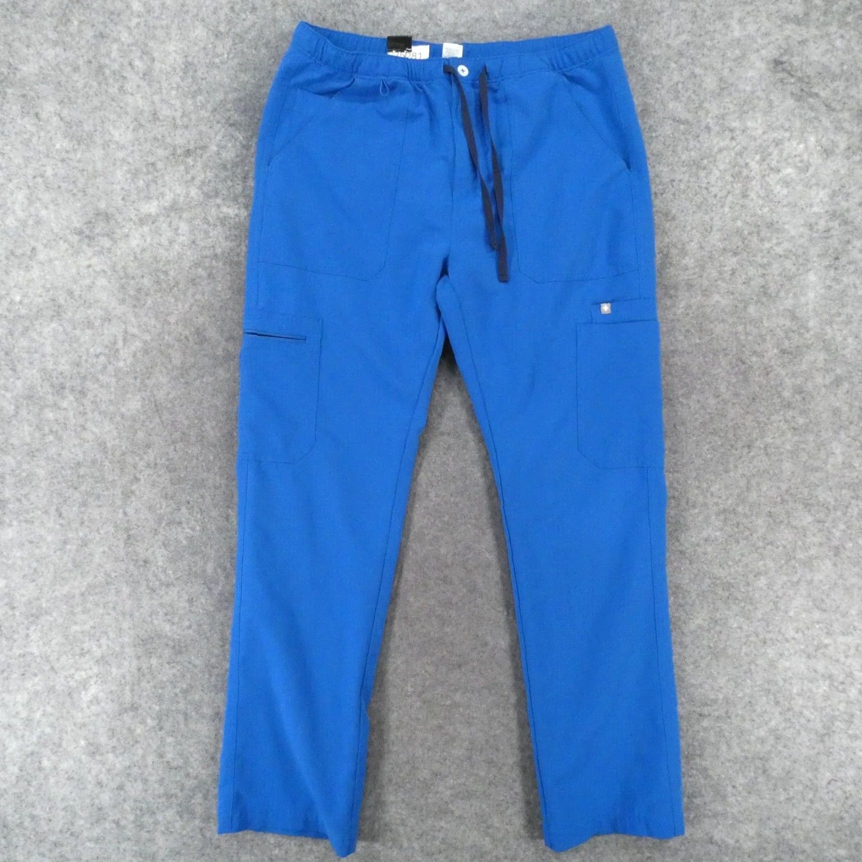 Vintage FIGS Scrub Pants Mens Large Blue Drawstring Medical Solid Polyester Blend Size US 33 - 2 Thumbnail