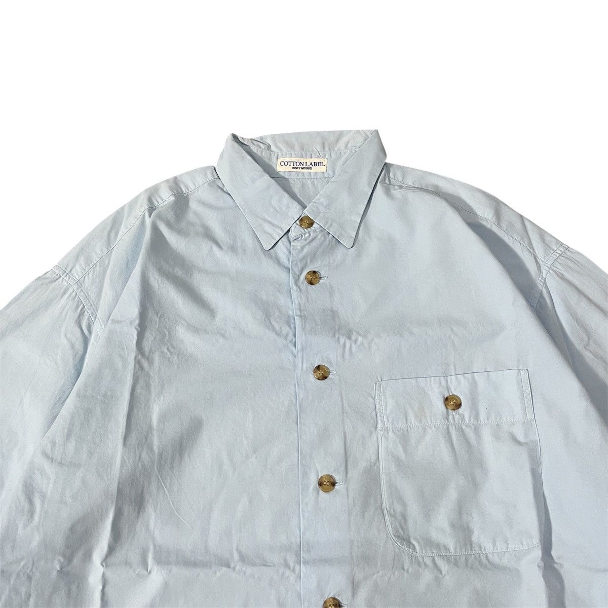 Issey Miyake 90s Archive Cotton Label Issey Miyake Basic Blue Sky Shirt Size US XL / EU 56 / 4 - 2 Thumbnail