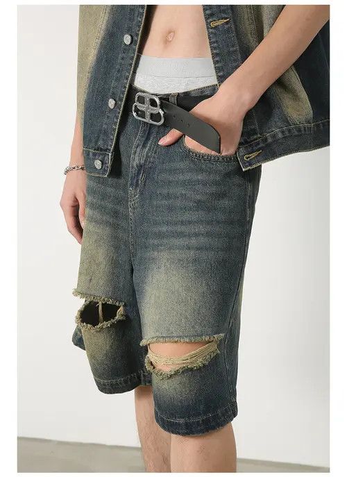 Other Vintage distressed loose casual ripped denim shorts Size US 32 / EU 48 - 2 Thumbnail