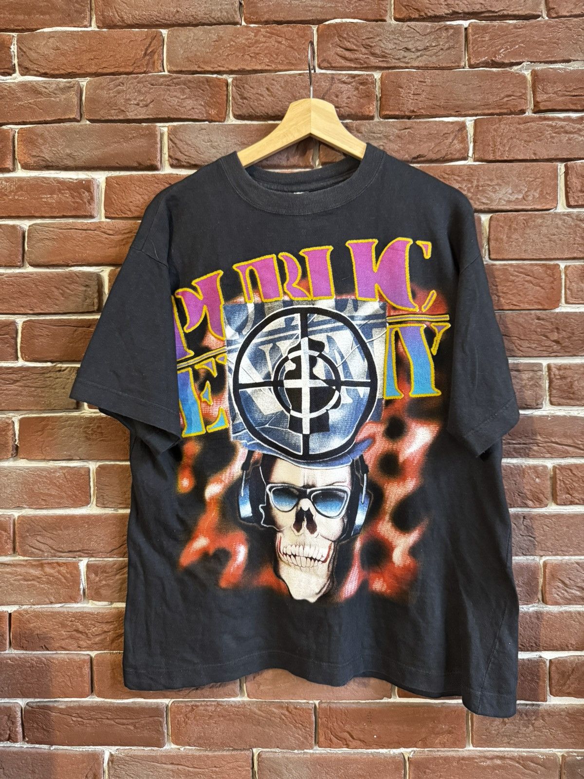 Rap Tees Vintage 90s Public Enemy Rap Band Tee Skull Grail Black Rare Size US L / EU 52-54 / 3 - 7 Thumbnail