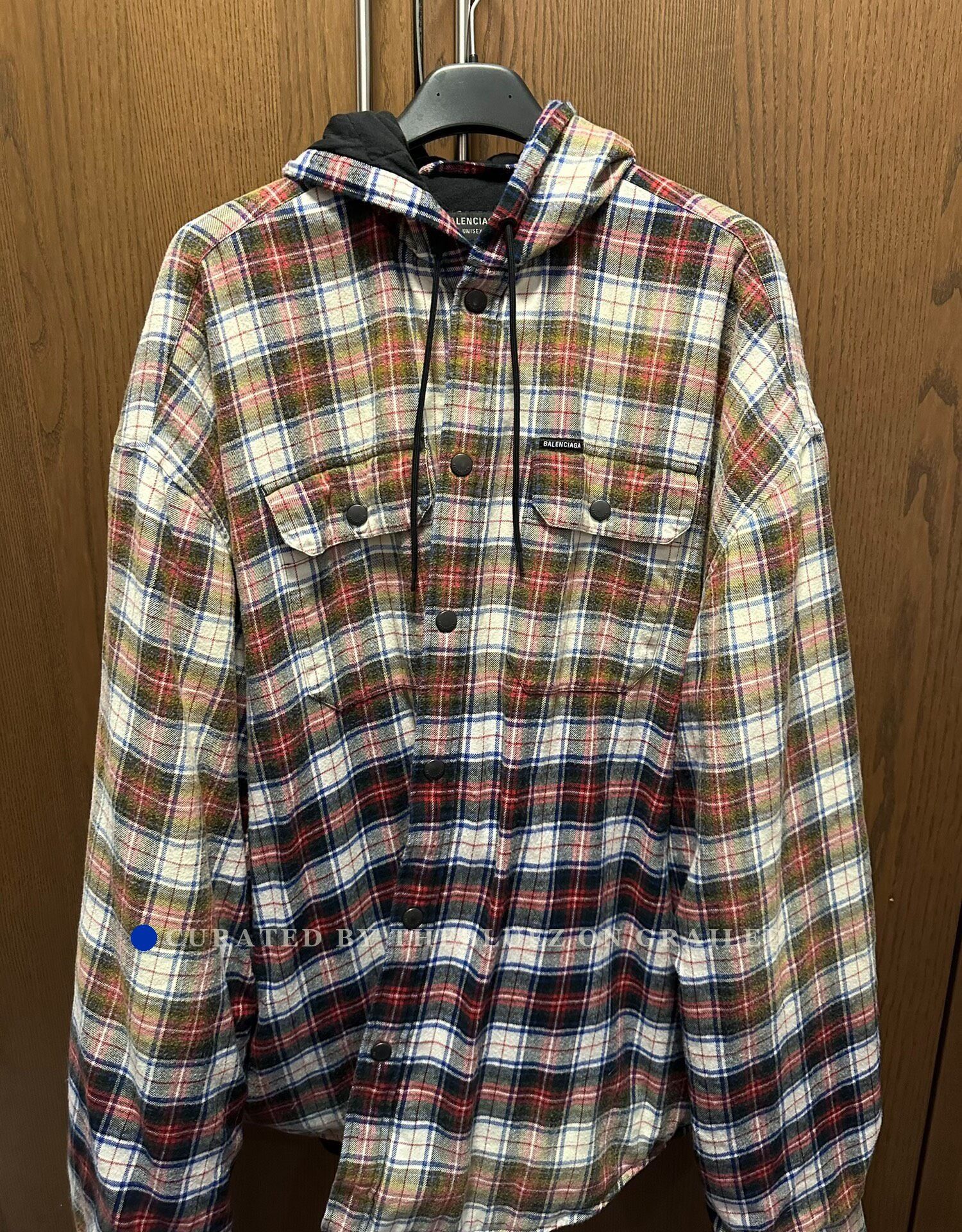 Balenciaga Balenciaga Bleached Flannel Check Shirt Jacket with