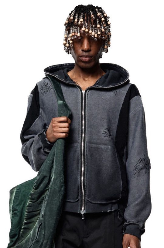 CMMAWEAR Cmmawear Black “C” Contrast Ribbed Reworked Hoodie | Grailed