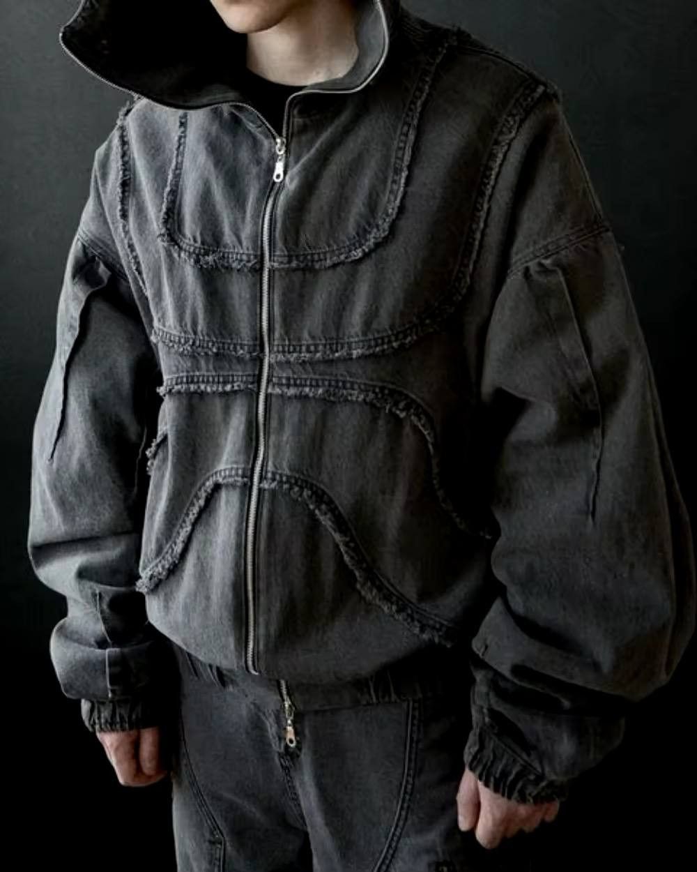 Japanese Brand × Vintage worn-out zip-up hoodie jacket. Size US L / EU 52-54 / 3 - 5 Thumbnail