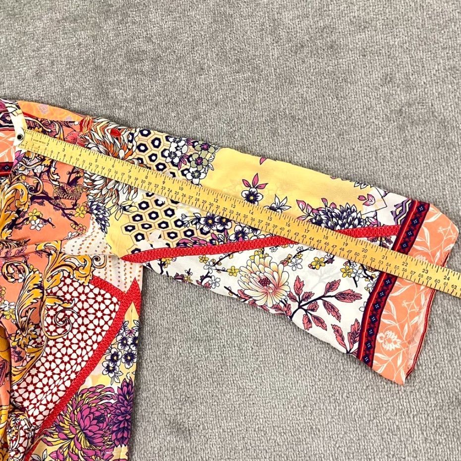 Vintage Hale Bob Women's Blouse Large Silk Chiffon Sheer Abstract Art Floral Casual Office Wear Size L / US 10 / IT 46 - 6 Thumbnail