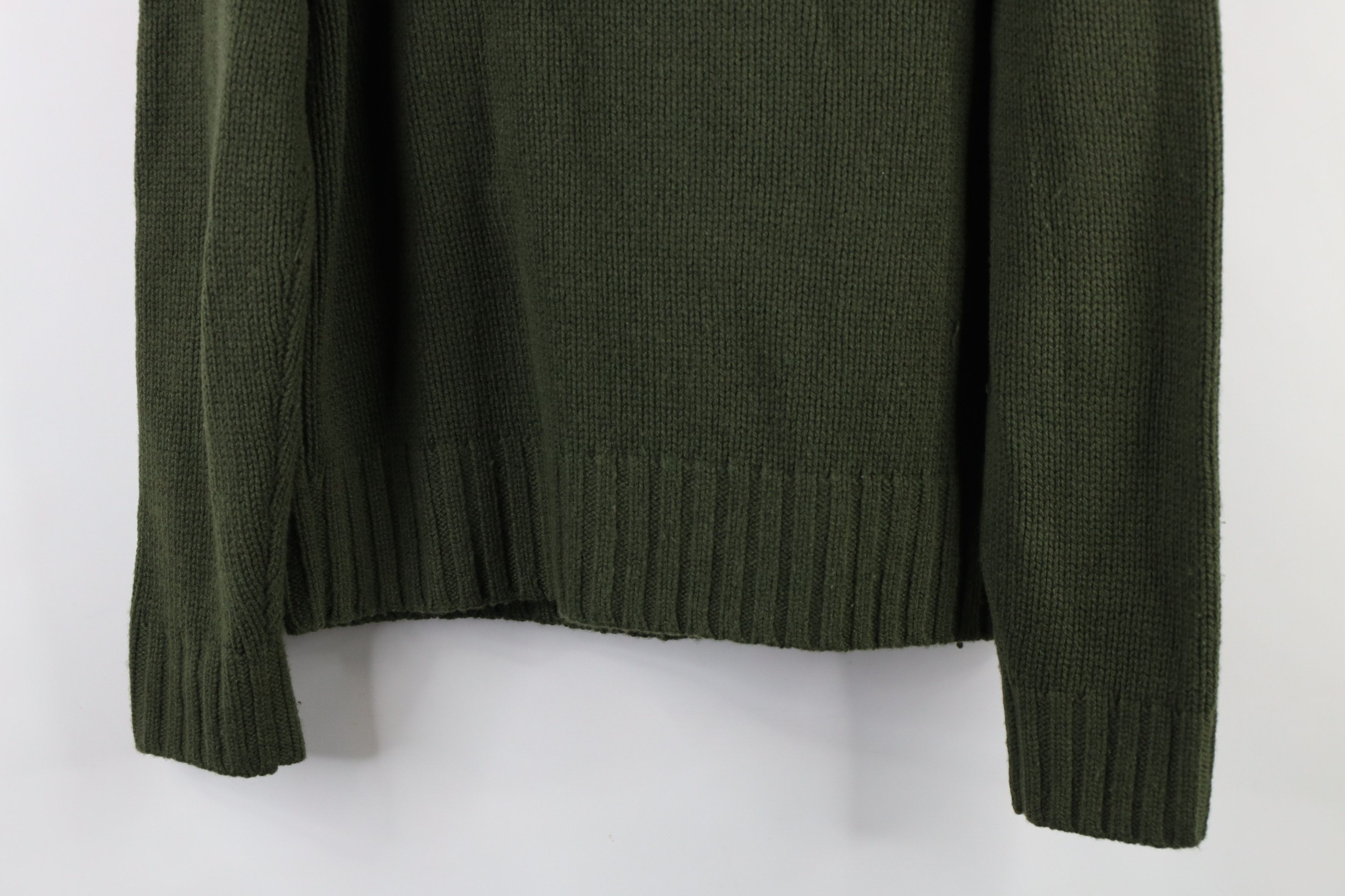 J.Crew × Vintage Vintage J Crew Chunky Knit Lambswool Henley Sweater Green Size US S / EU 44-46 / 1 - 11 Thumbnail