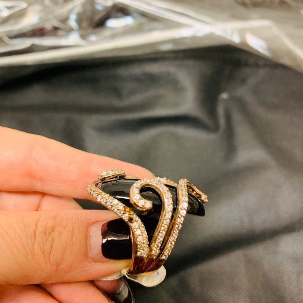 Other Sterling Silver GP ring with black stone size 6.5 Size ONE SIZE - 5 Thumbnail