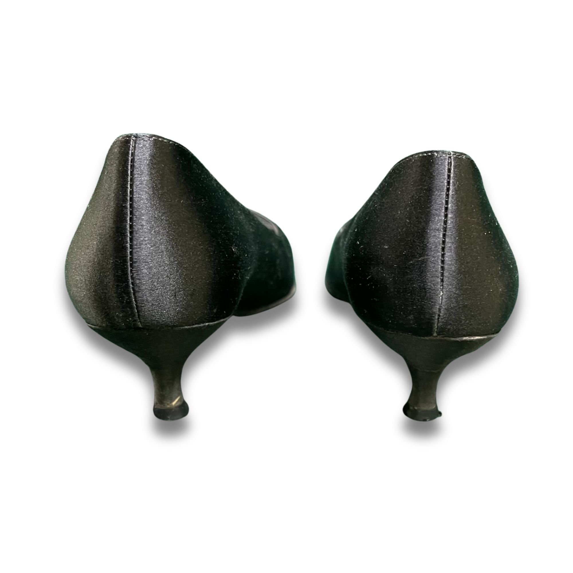 Stuart Weitzman STUART WEITZMAN Black Satin Kitten Heel Pumps Size 8 With Rh Size US 8 / IT 38 - 4 Thumbnail