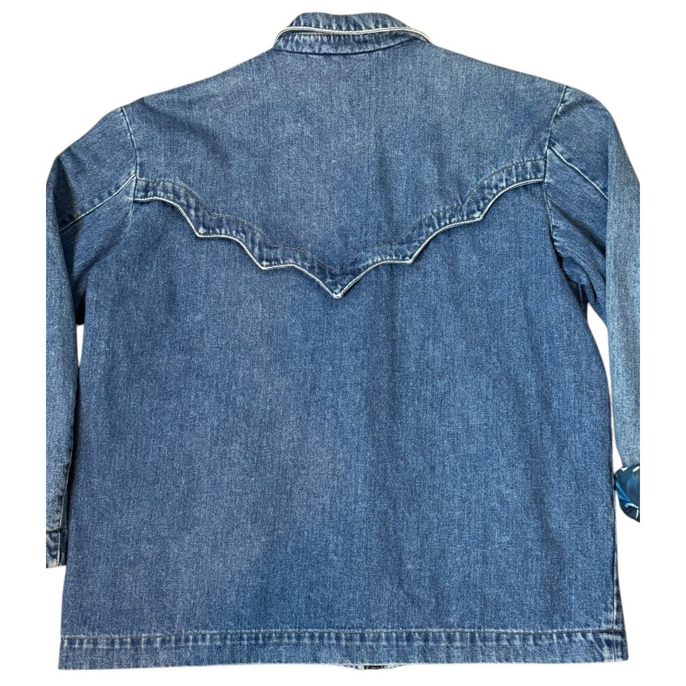 Vintage Vtg Denim Blue Jacket Blue Purple floral lining zip closing Size M / US 6-8 / IT 42-44 - 14 Thumbnail