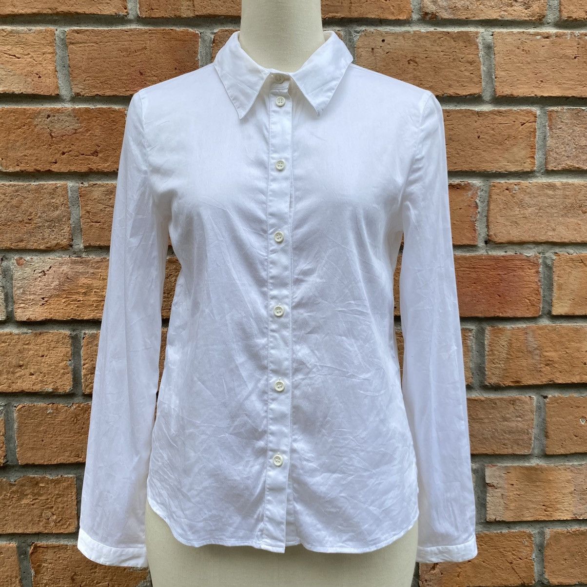 Emporio Armani Emporio Armani Long Sleeve Collared Blouse with Back Bow Tie Size S / US 4 / IT 40 - 1 Thumbnail