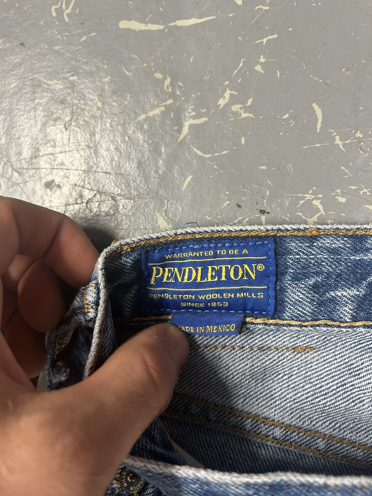 Pendleton × Vintage Crazy Vintage 90s Essential Pendleton Baggy Blue Jeans Size US 38 / EU 54 - 4 Thumbnail