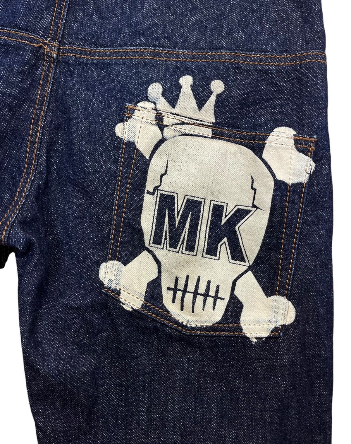 Punk and Yo 💀🔥Vintage KOBAYASHI DENIM Punk Skull Crown Blue Jeans Size US 31 - 4 Thumbnail