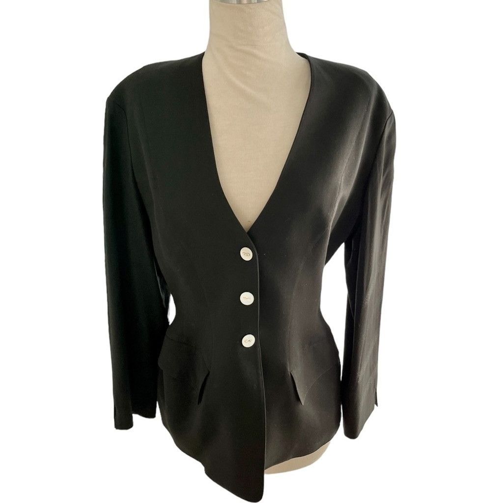 Thierry Mugler VINTAGE THIERRY MUGLER BLACK BLAZER JACKET 8/10 Size S / US 4 / IT 40 - 1 Thumbnail